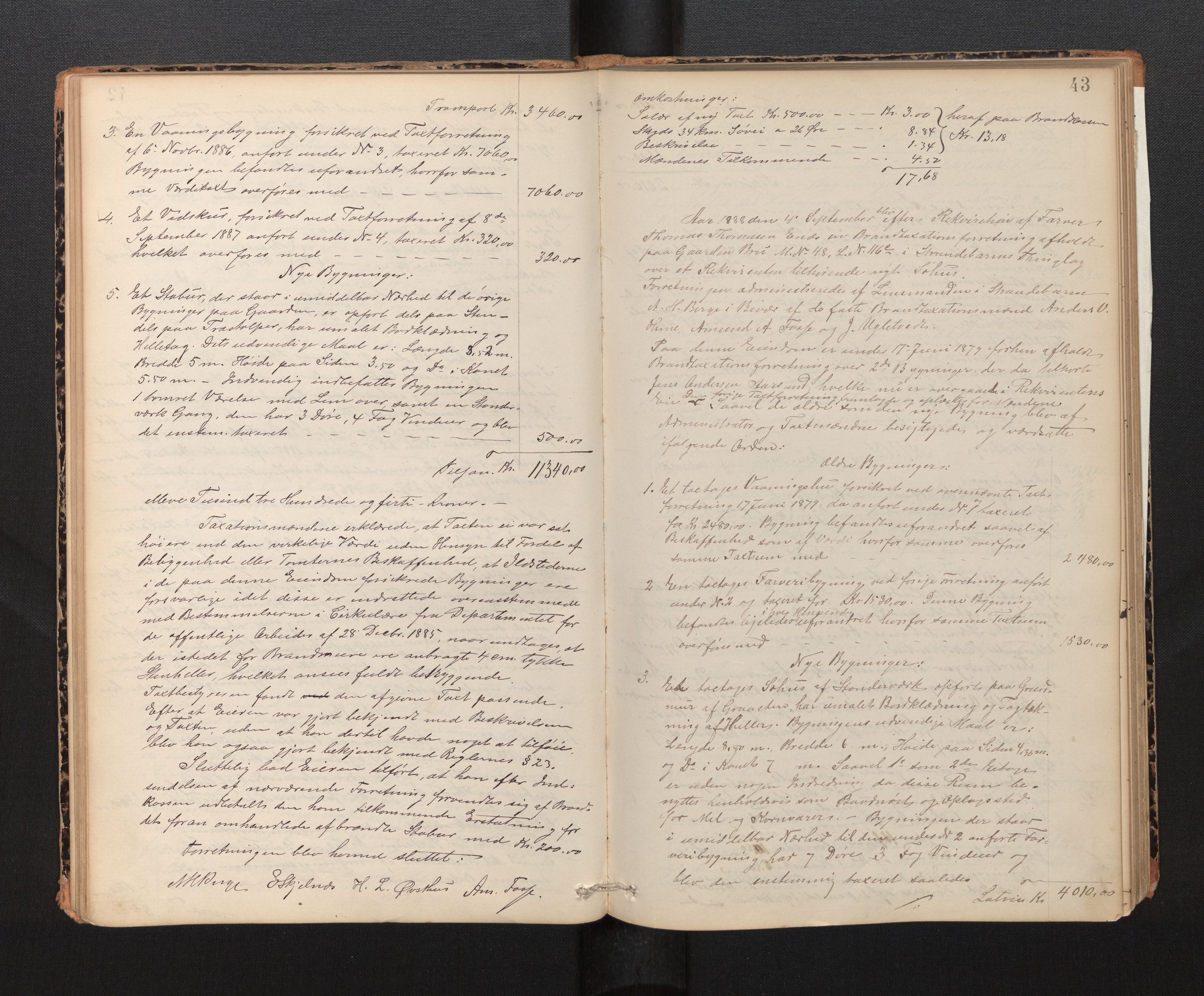 Lensmannen i Strandebarm, AV/SAB-A-35101/0012/L0002: Branntakstprotokoll, 1884-1943, p. 42b-43a