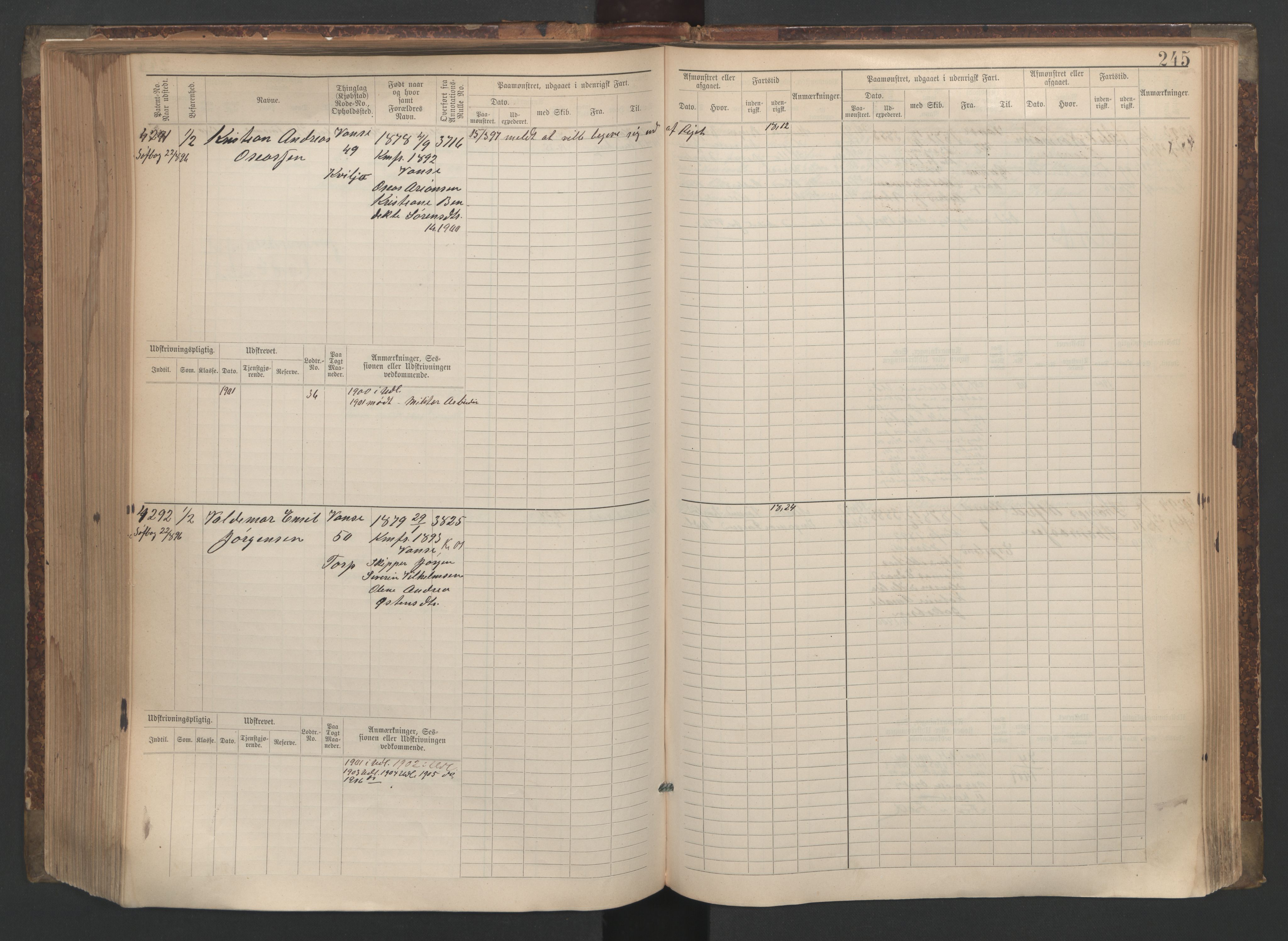 Farsund mønstringskrets, AV/SAK-2031-0017/F/Fb/L0006: Hovedrulle nr 3805-4478, M-9, 1890-1930, p. 246