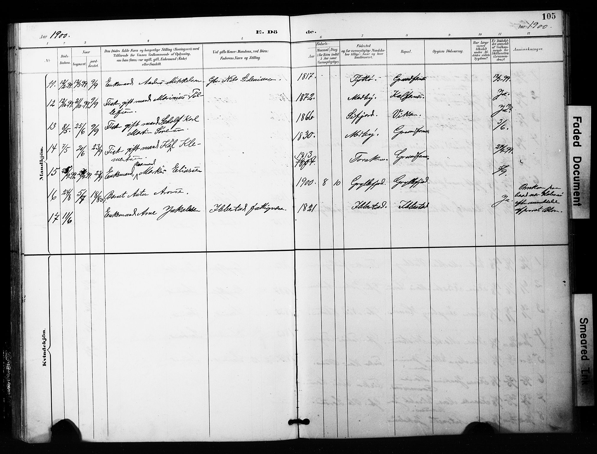 Berg sokneprestkontor, SATØ/S-1318/G/Ga/Gaa/L0006kirke: Parish register (official) no. 6, 1894-1904, p. 105