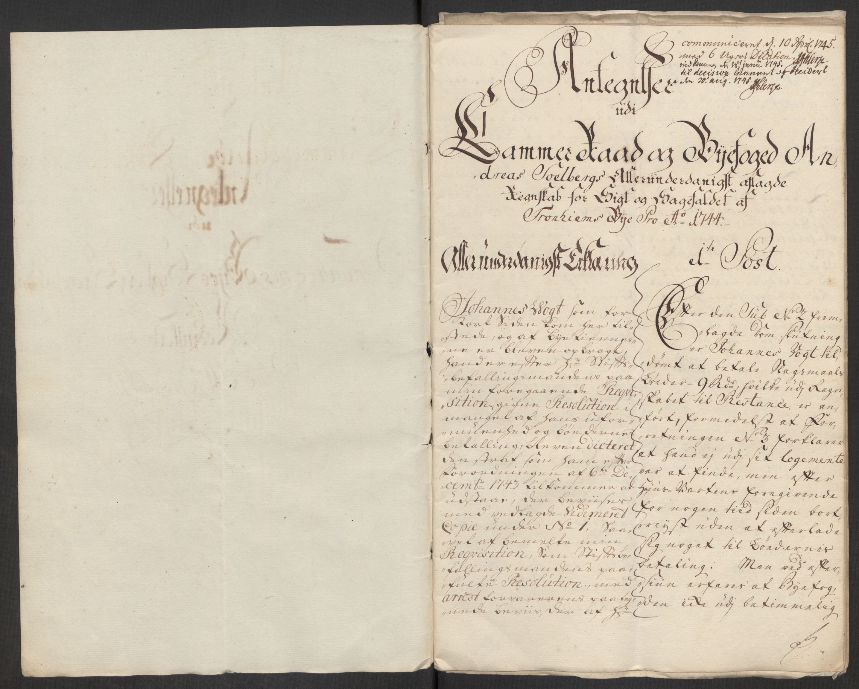 Rentekammeret inntil 1814, Reviderte regnskaper, Byregnskaper, AV/RA-EA-4066/R/Rs/L0541: [S22] Sikt og sakefall, 1743-1746, p. 167