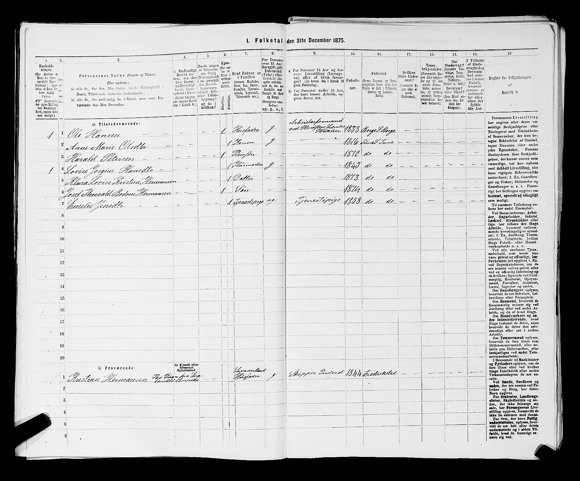 RA, 1875 census for 0130P Tune, 1875, p. 1204
