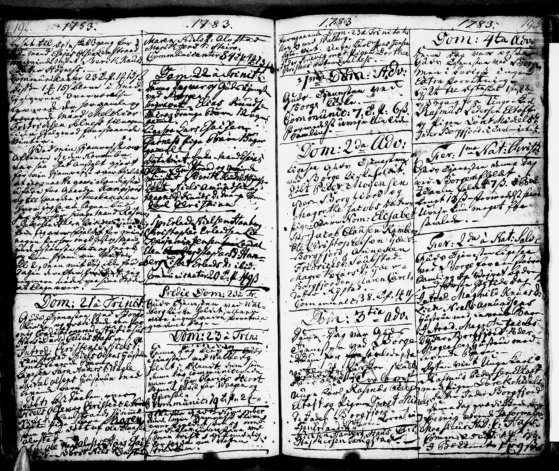 Ministerialprotokoller, klokkerbøker og fødselsregistre - Nordland, SAT/A-1459/880/L1128: Parish register (official) no. 880A02, 1774-1795, p. 192-193