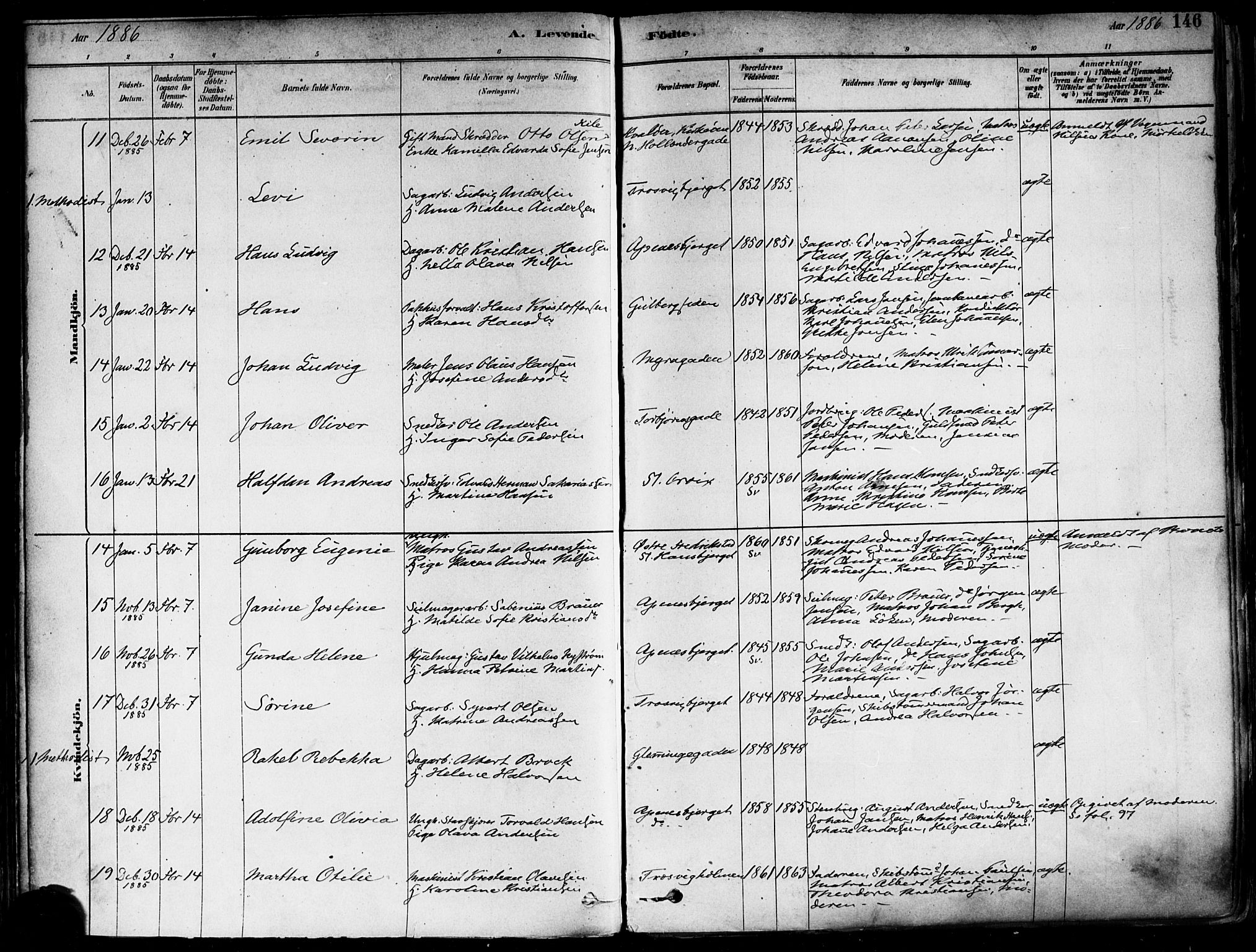 Fredrikstad domkirkes prestekontor Kirkebøker, AV/SAO-A-10906/F/Fa/L0002: Parish register (official) no. 2, 1878-1894, p. 146