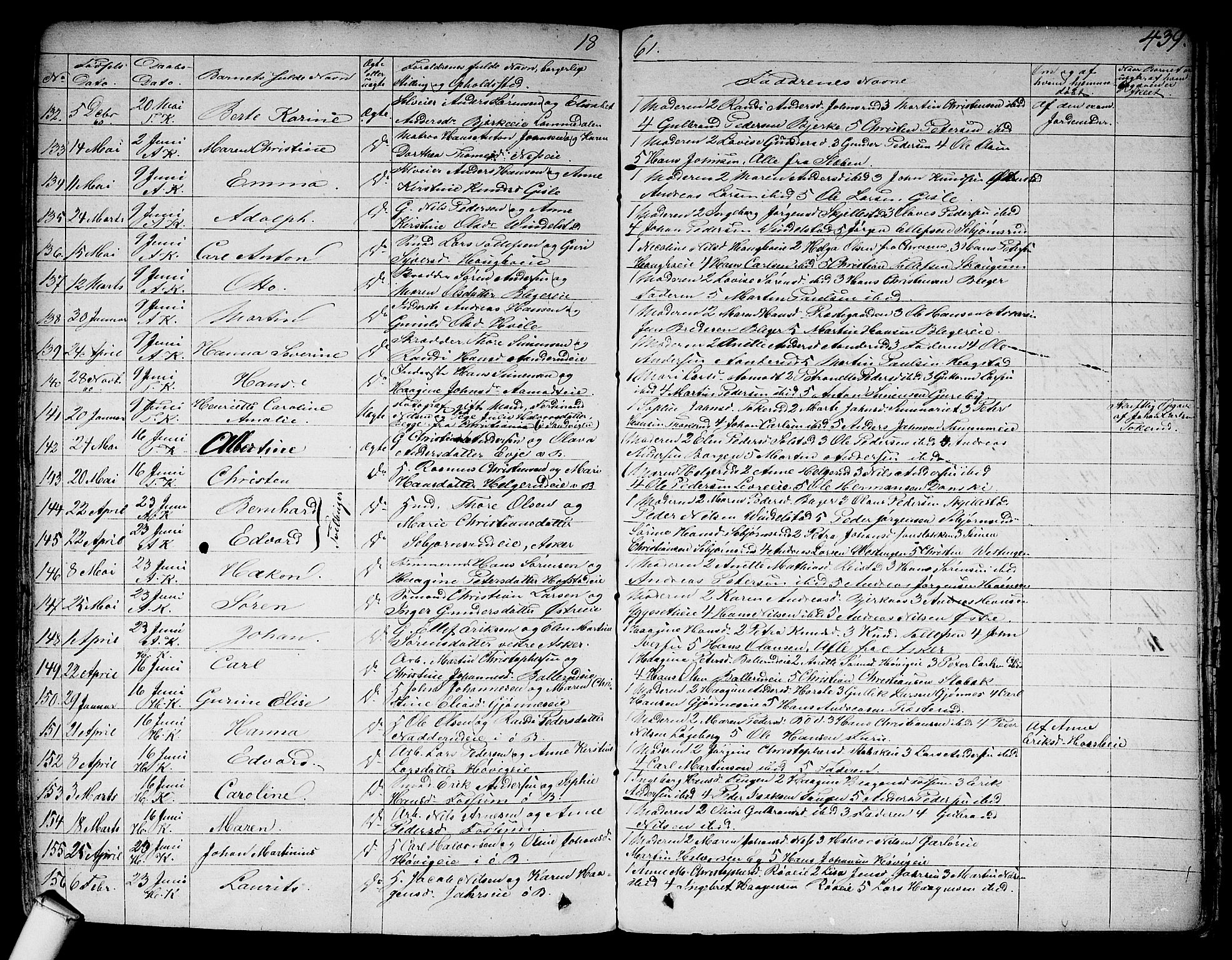 Asker prestekontor Kirkebøker, SAO/A-10256a/F/Fa/L0007: Parish register (official) no. I 7, 1825-1864, p. 439