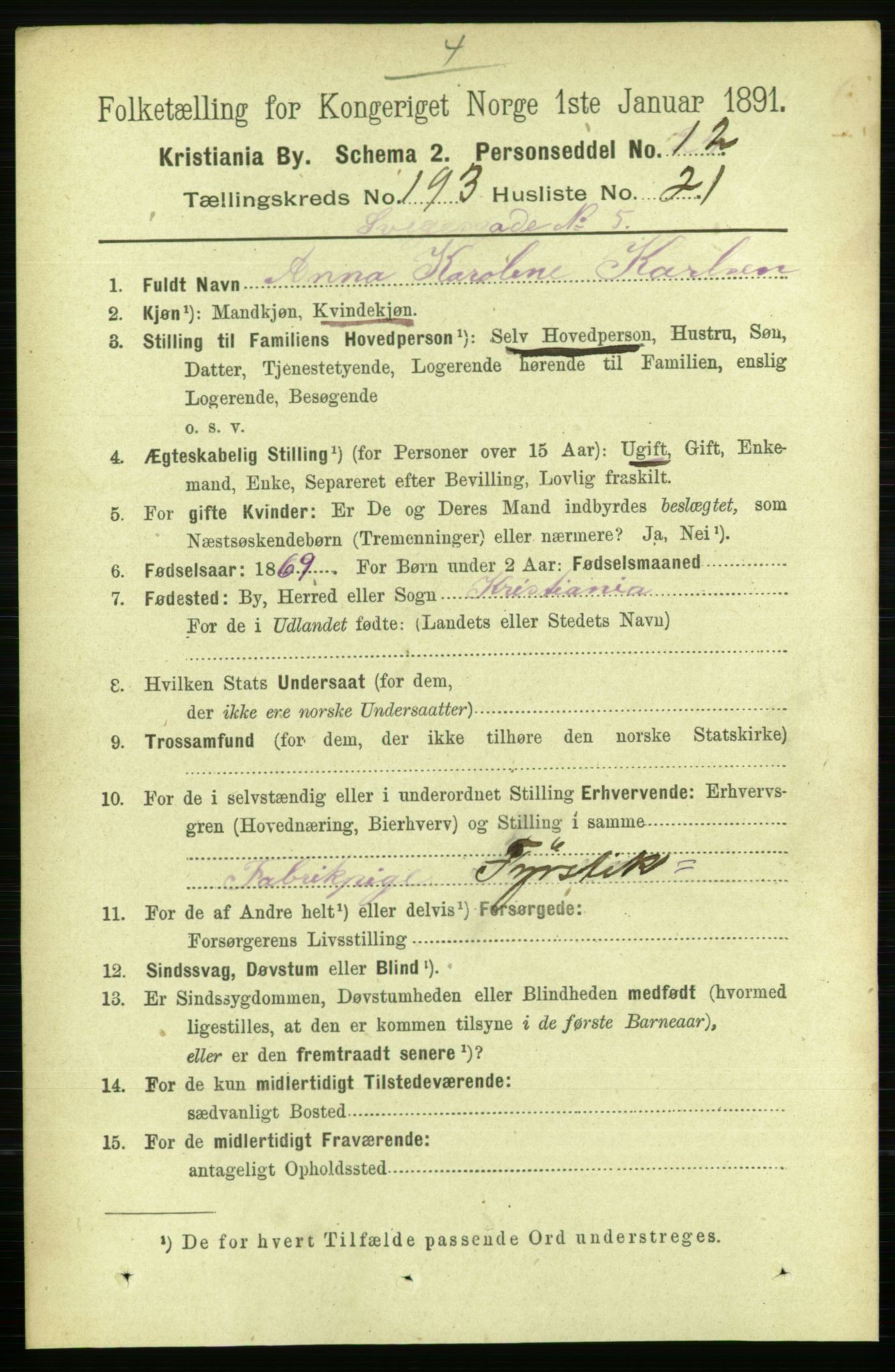 RA, 1891 census for 0301 Kristiania, 1891, p. 116556