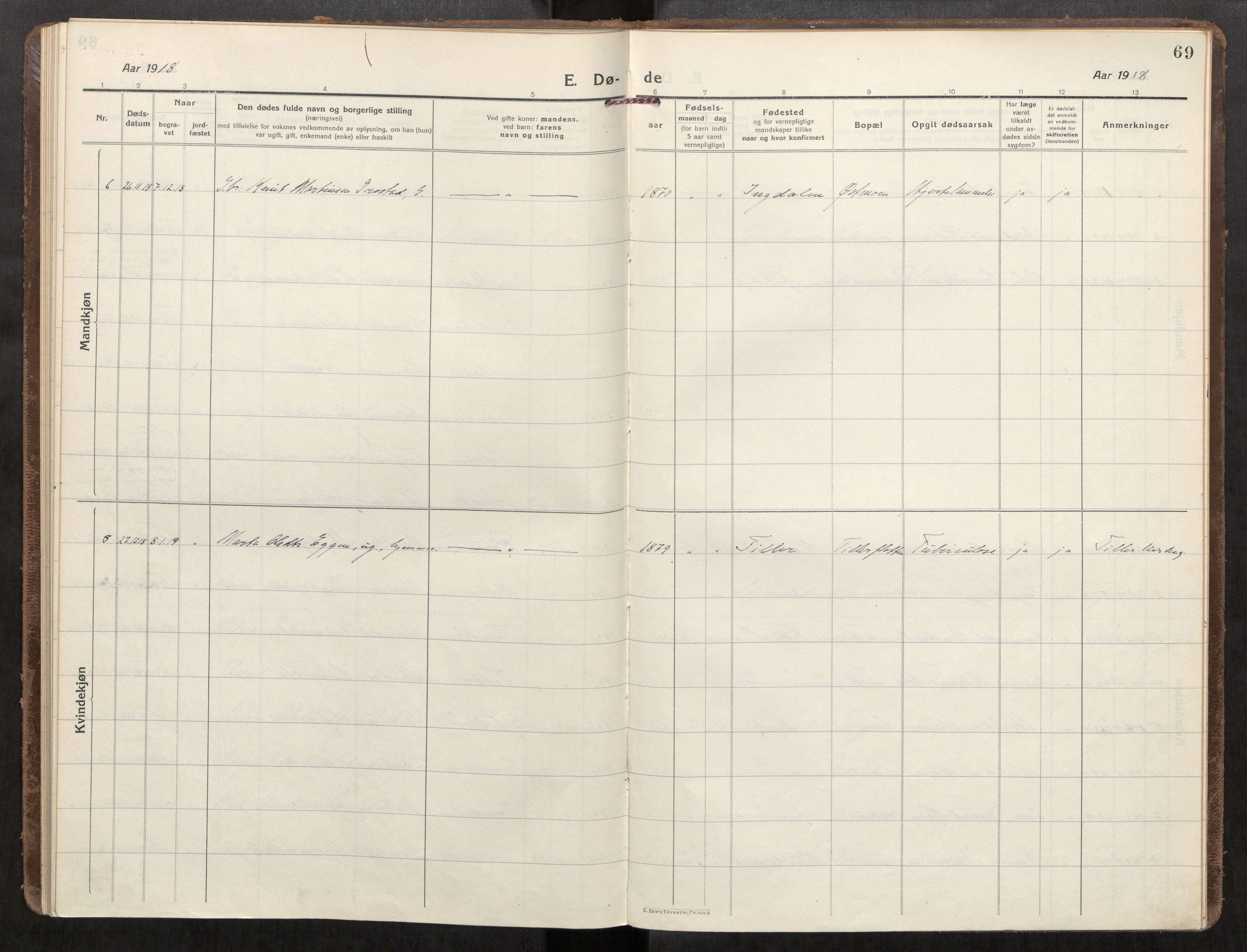 Klæbu sokneprestkontor, SAT/A-1112: Parish register (official) no. 3, 1917-1924, p. 69