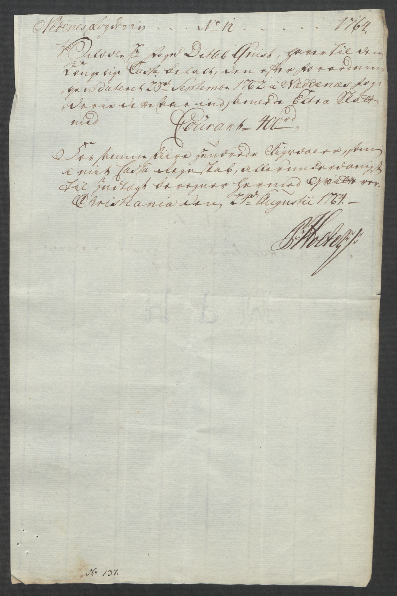 Rentekammeret inntil 1814, Reviderte regnskaper, Fogderegnskap, AV/RA-EA-4092/R39/L2424: Ekstraskatten Nedenes, 1762-1767, p. 117