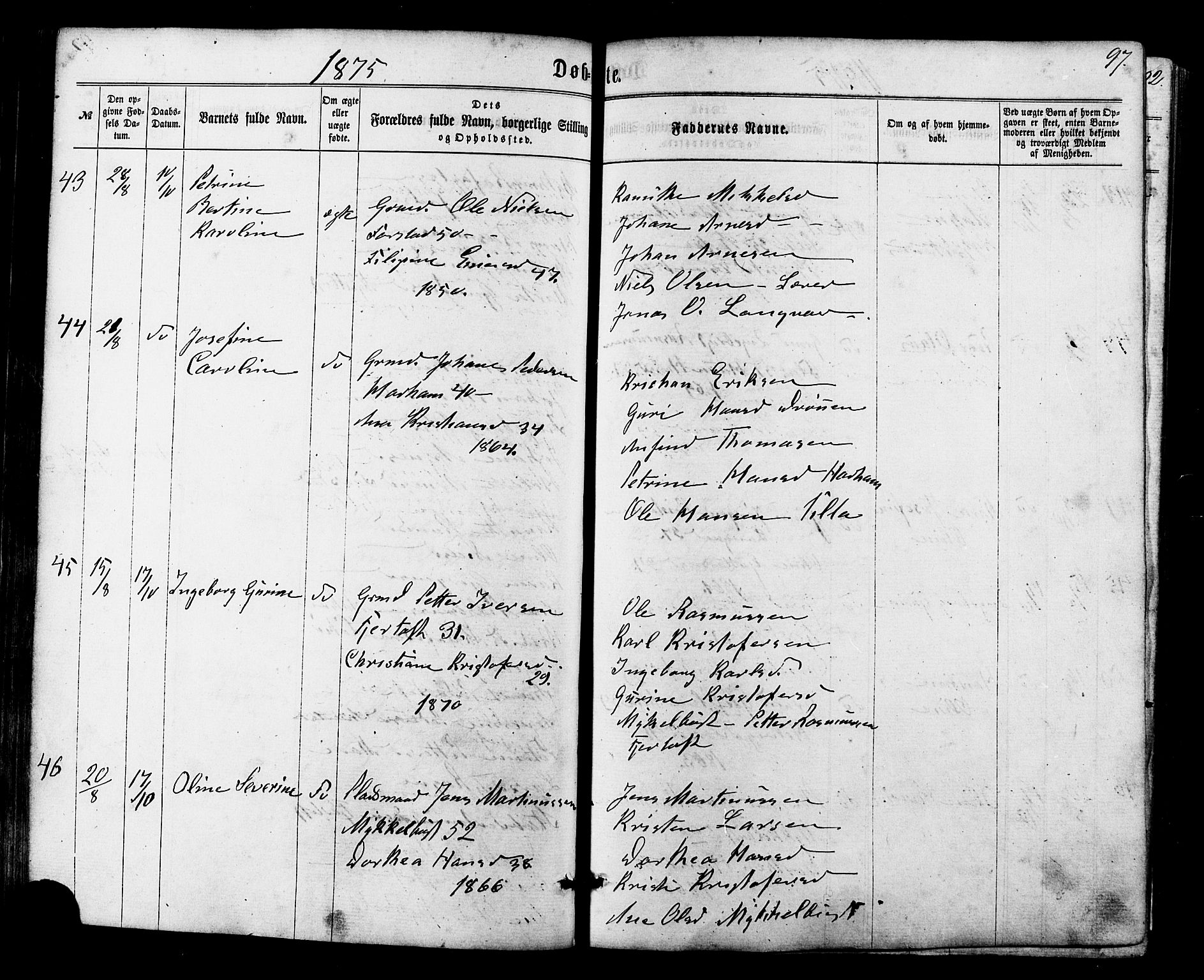 Ministerialprotokoller, klokkerbøker og fødselsregistre - Møre og Romsdal, AV/SAT-A-1454/536/L0498: Parish register (official) no. 536A07, 1862-1875, p. 97