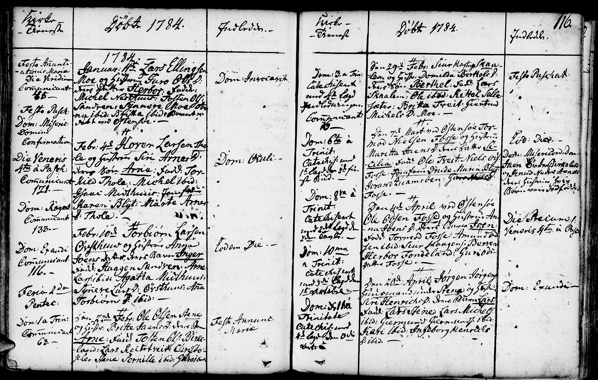 Kvam sokneprestembete, AV/SAB-A-76201/H/Haa: Parish register (official) no. A 3, 1743-1795, p. 116