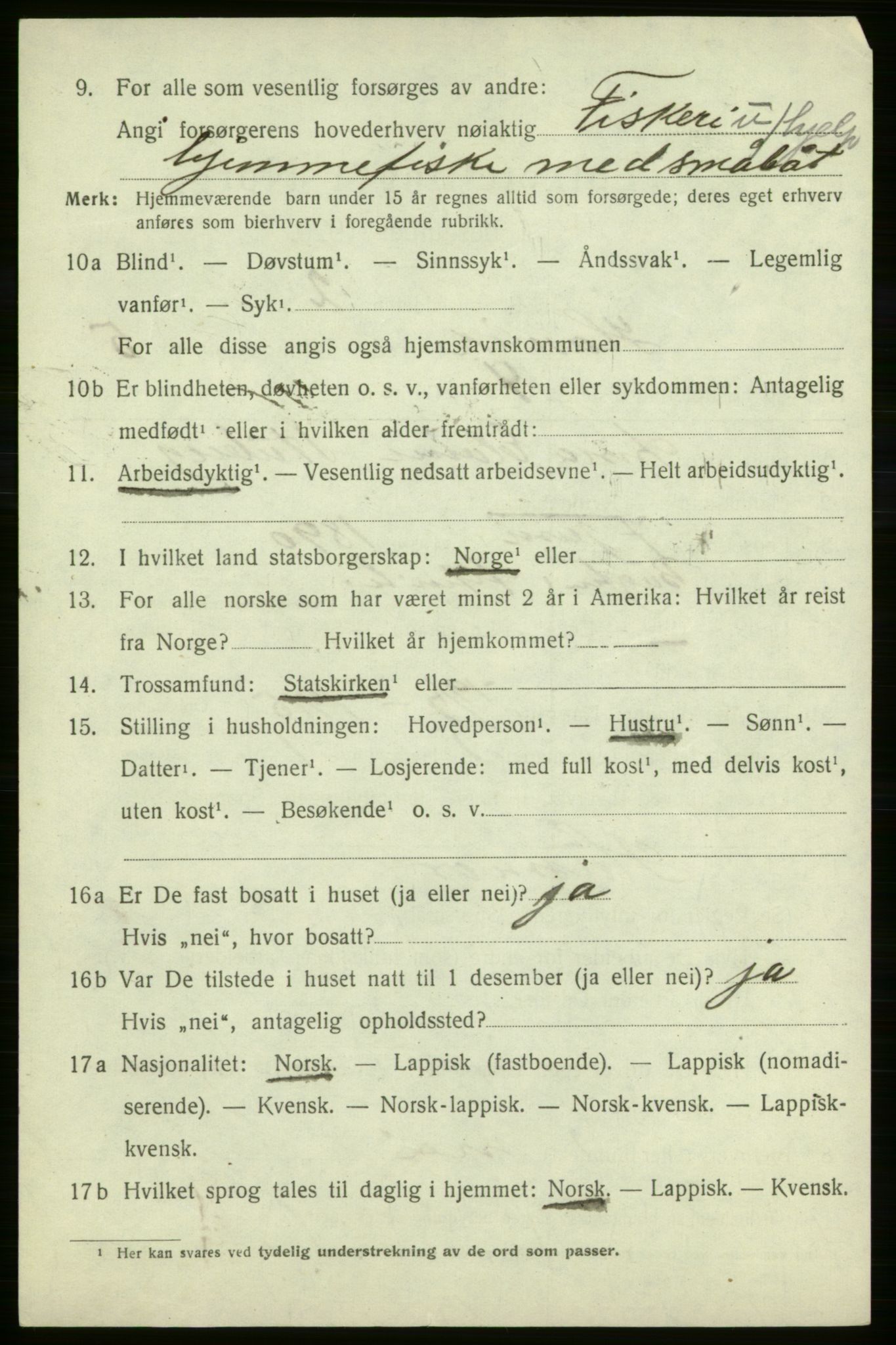 SATØ, 1920 census for Hasvik, 1920, p. 2548