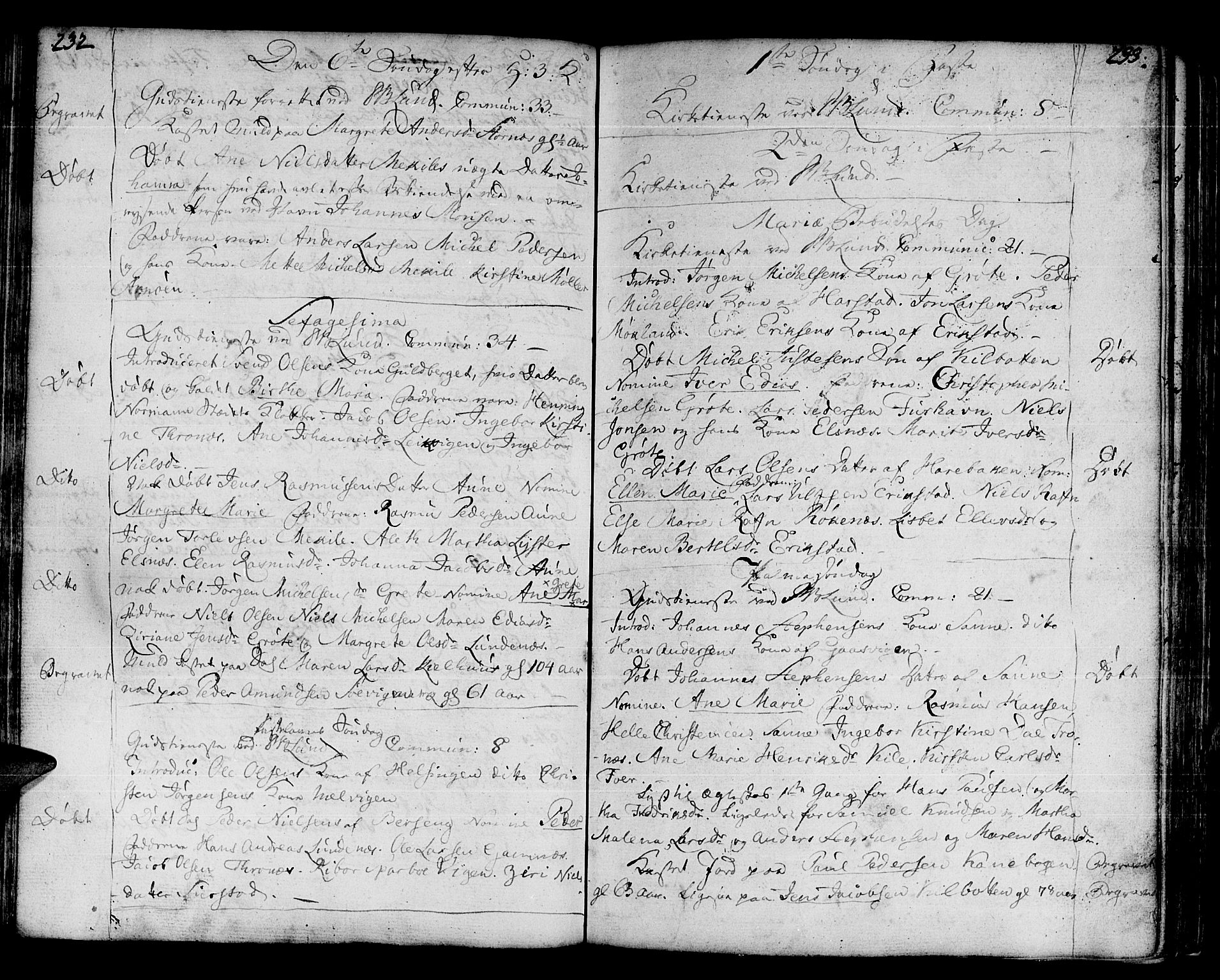 Trondenes sokneprestkontor, AV/SATØ-S-1319/H/Ha/L0003kirke: Parish register (official) no. 3, 1783-1803, p. 232-233