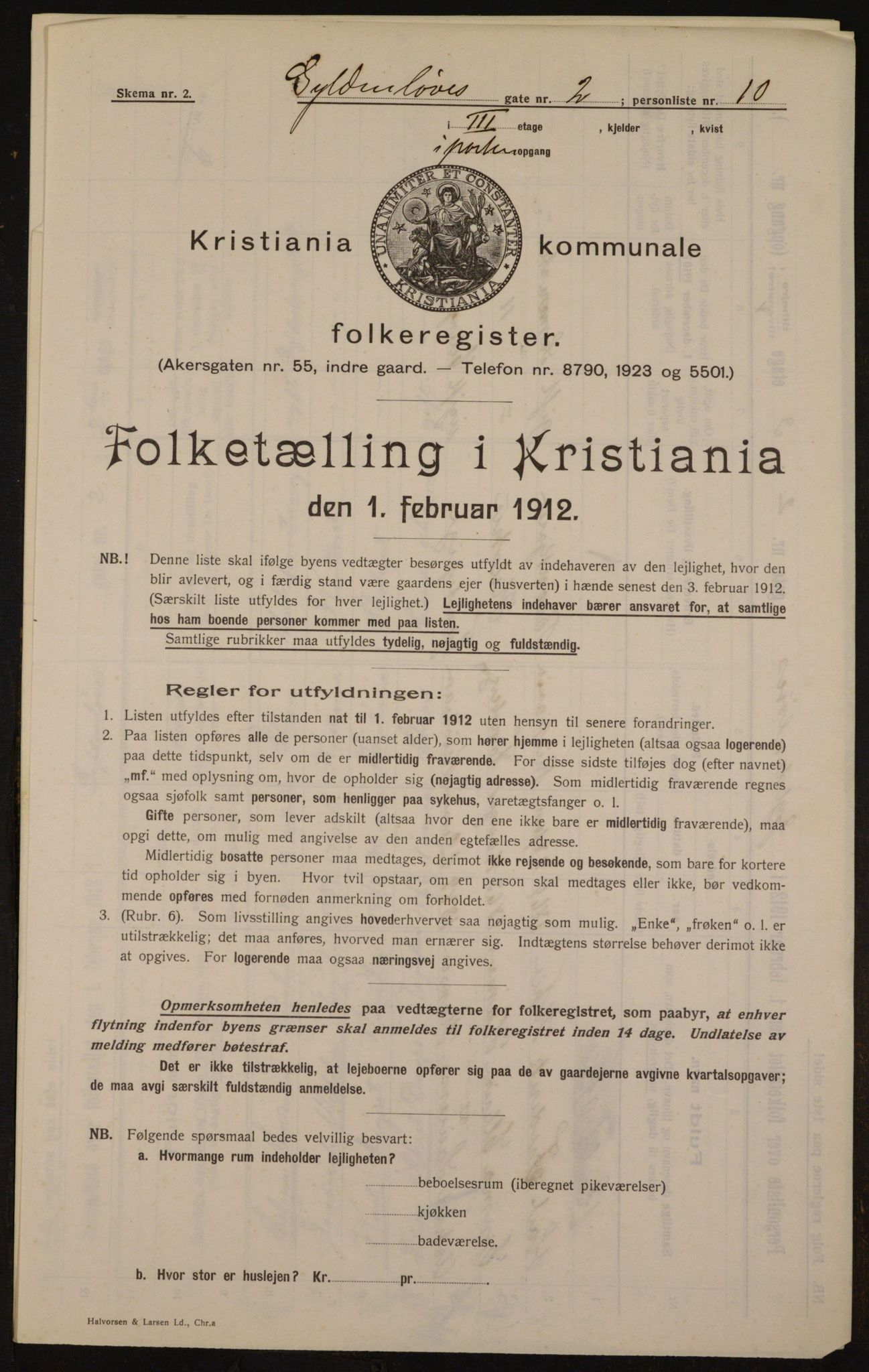 OBA, Municipal Census 1912 for Kristiania, 1912, p. 32488