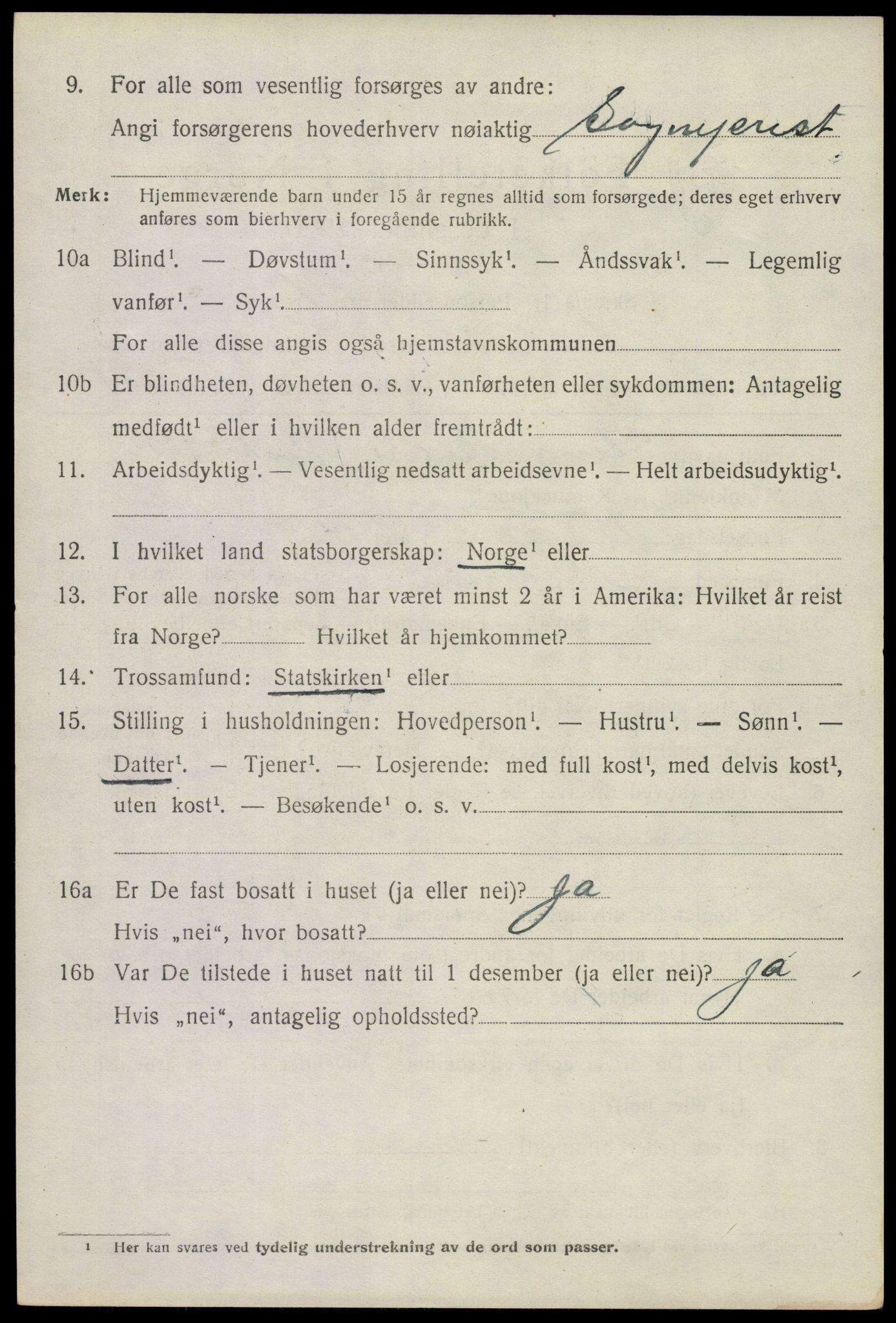 SAKO, 1920 census for Andebu, 1920, p. 1845