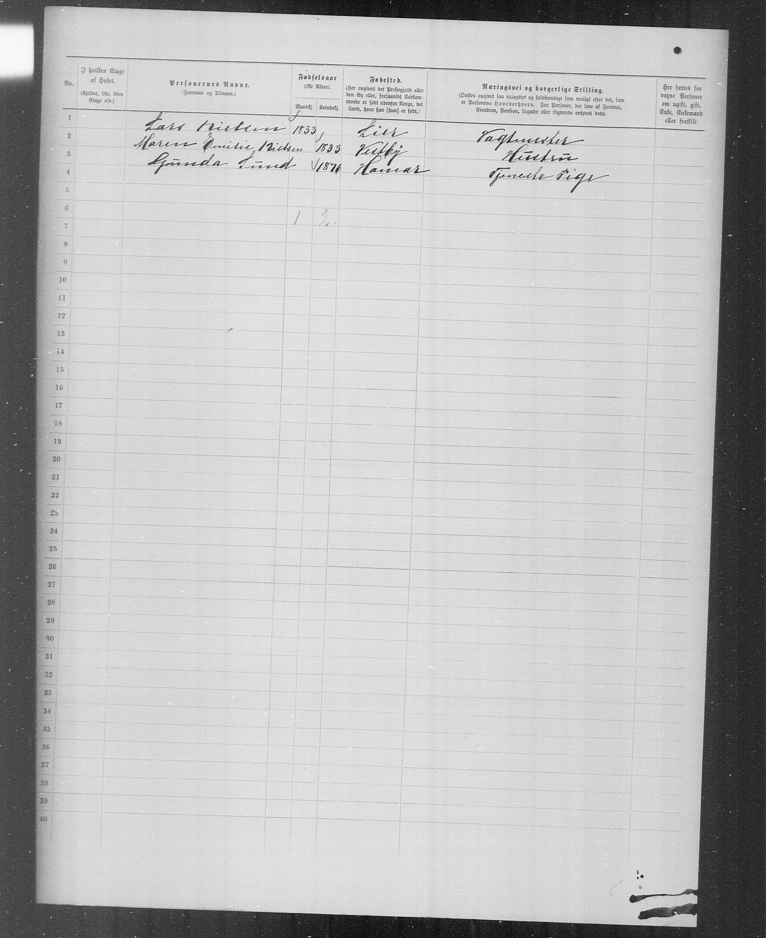 OBA, Municipal Census 1899 for Kristiania, 1899, p. 5435