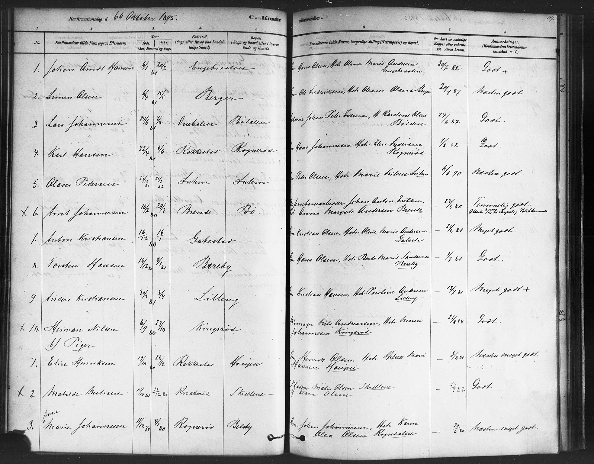 Varteig prestekontor Kirkebøker, SAO/A-10447a/F/Fa/L0002: Parish register (official) no. 2, 1878-1899, p. 147