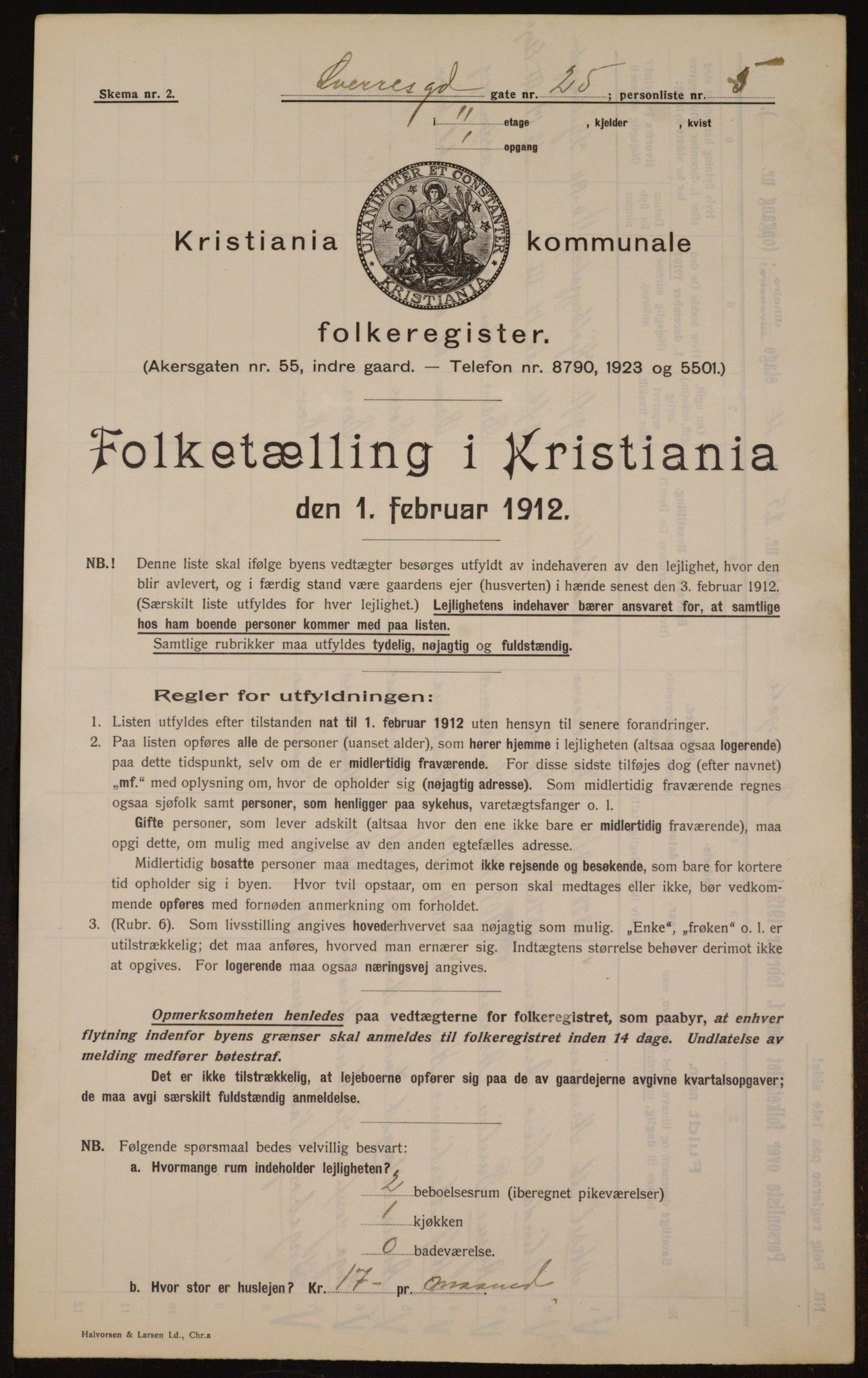 OBA, Municipal Census 1912 for Kristiania, 1912, p. 106121