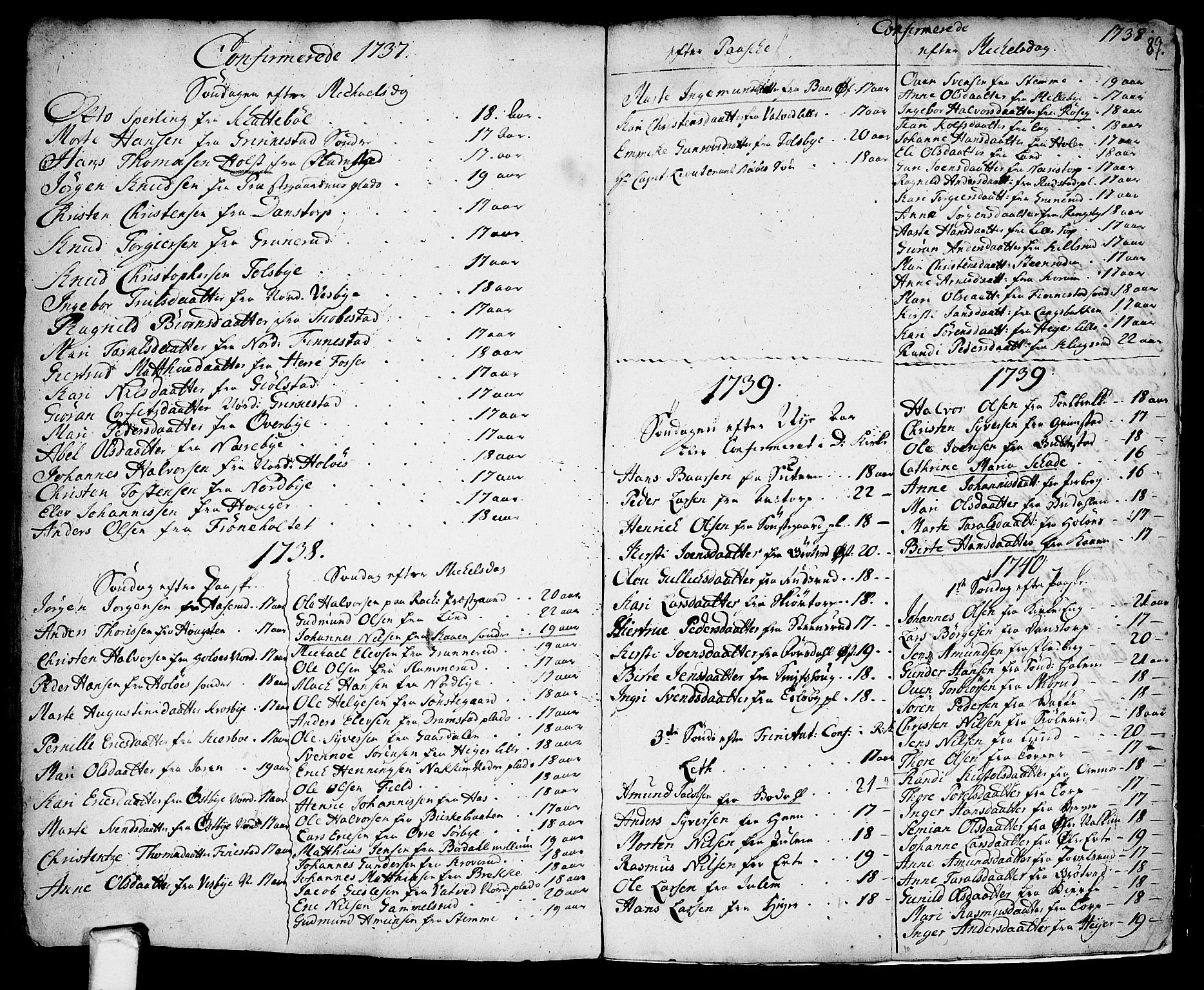 Rakkestad prestekontor Kirkebøker, SAO/A-2008/F/Fa/L0001: Parish register (official) no. I 1, 1722-1740, p. 89