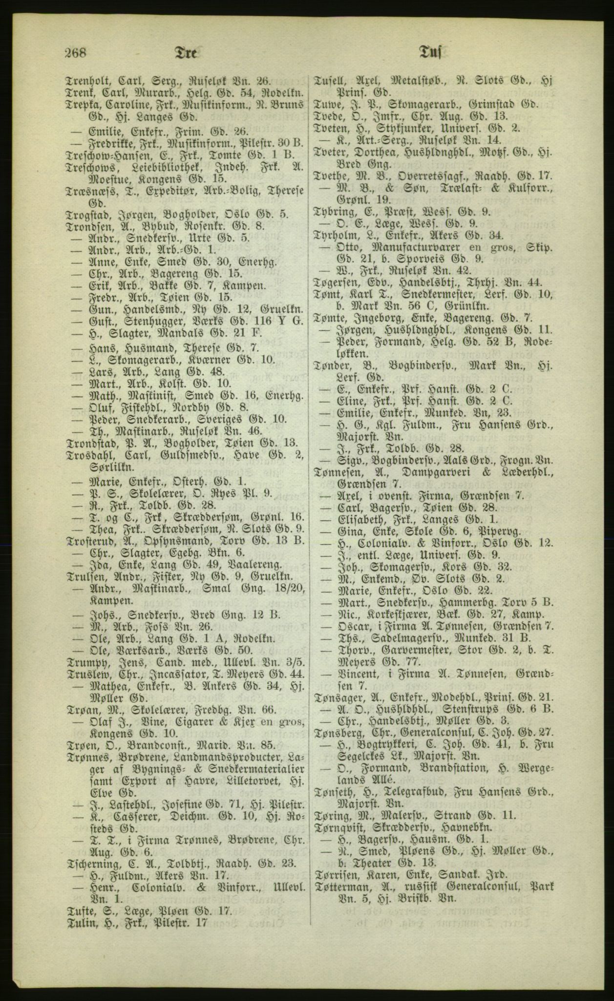 Kristiania/Oslo adressebok, PUBL/-, 1880, p. 268