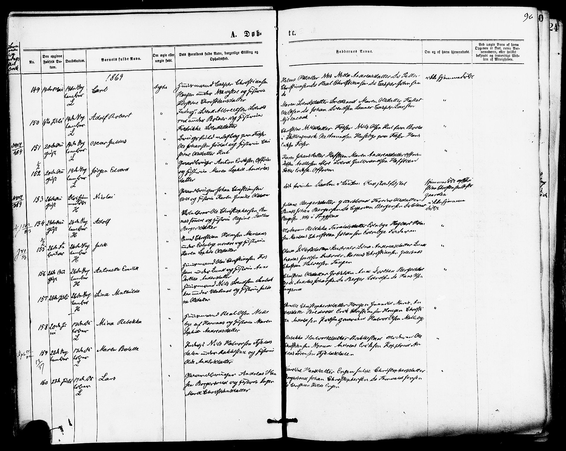 Høland prestekontor Kirkebøker, AV/SAO-A-10346a/F/Fa/L0012.a: Parish register (official) no. I 12A, 1869-1879, p. 9b