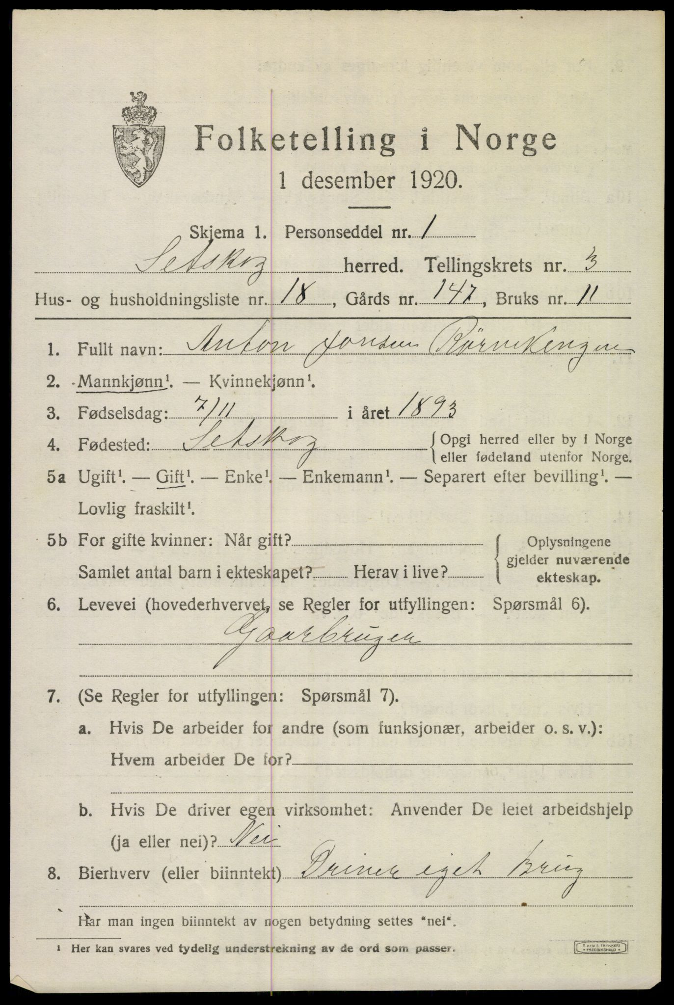 SAO, 1920 census for Setskog, 1920, p. 1762