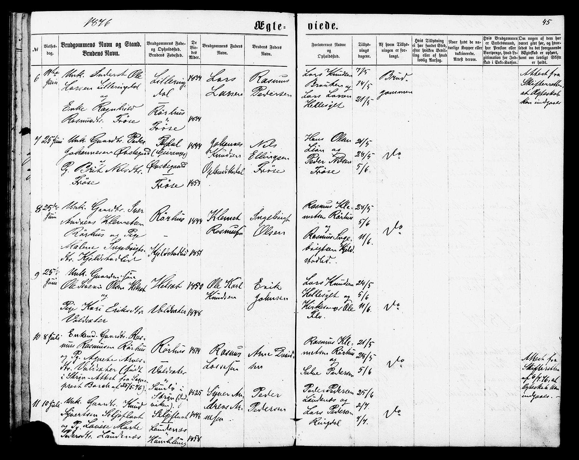 Ministerialprotokoller, klokkerbøker og fødselsregistre - Møre og Romsdal, AV/SAT-A-1454/517/L0224: Parish register (official) no. 517A04, 1853-1880, p. 45