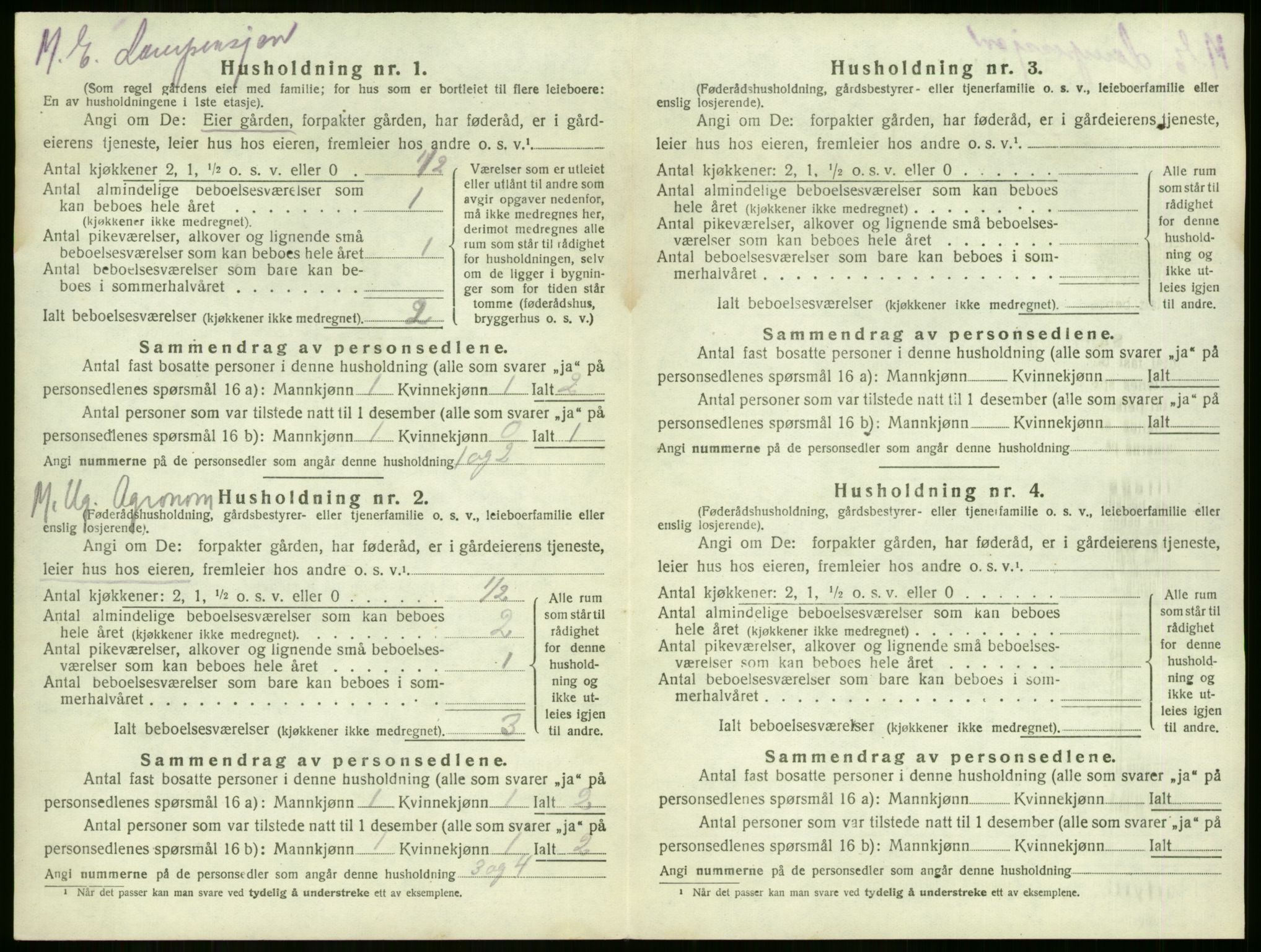SAKO, 1920 census for Sem, 1920, p. 2069