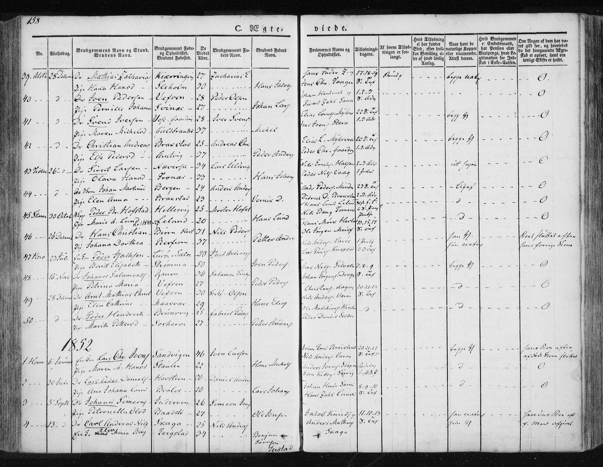 Ministerialprotokoller, klokkerbøker og fødselsregistre - Nordland, AV/SAT-A-1459/830/L0447: Parish register (official) no. 830A11, 1831-1854, p. 158