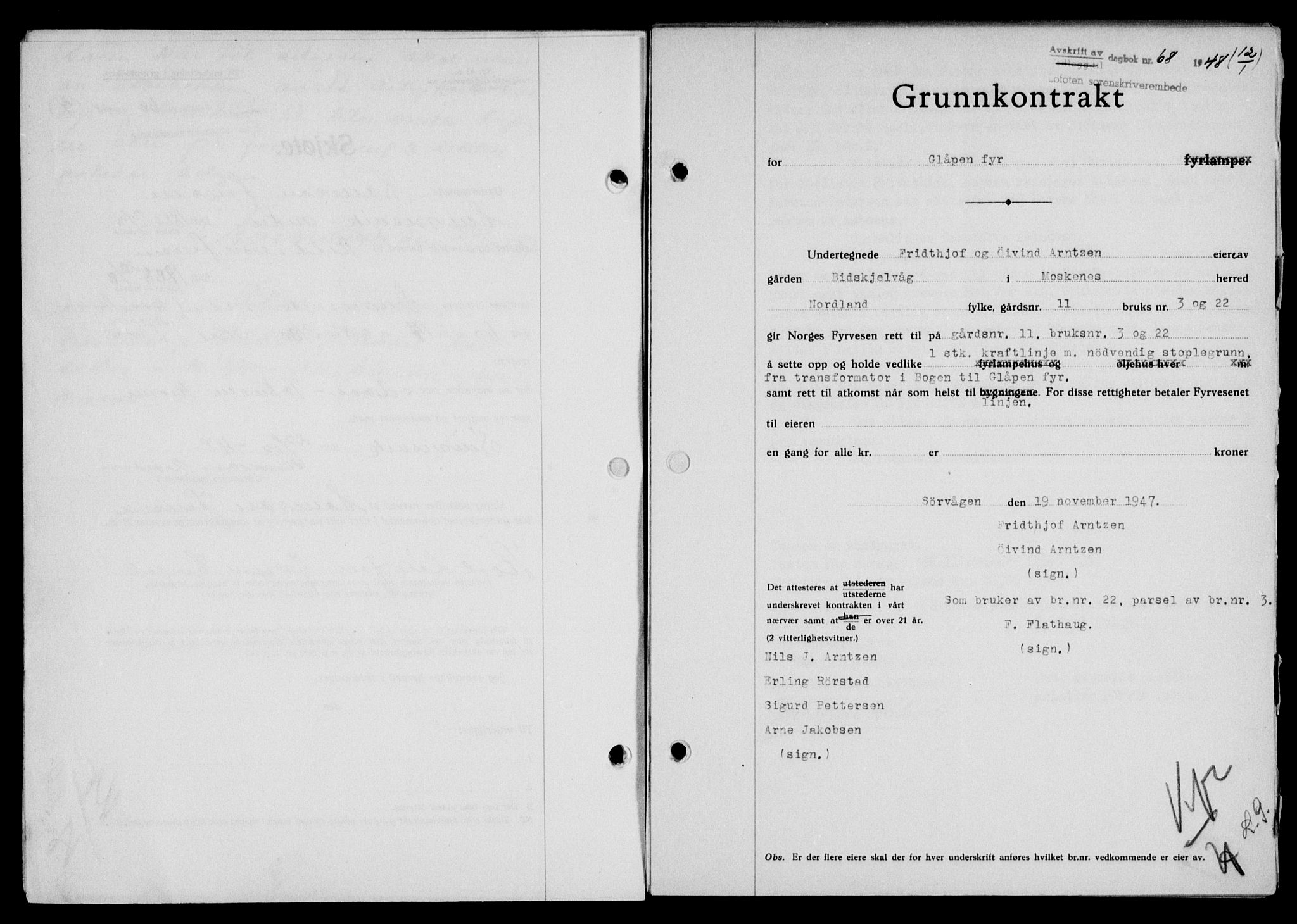 Lofoten sorenskriveri, SAT/A-0017/1/2/2C/L0017a: Mortgage book no. 17a, 1947-1948, Diary no: : 68/1948