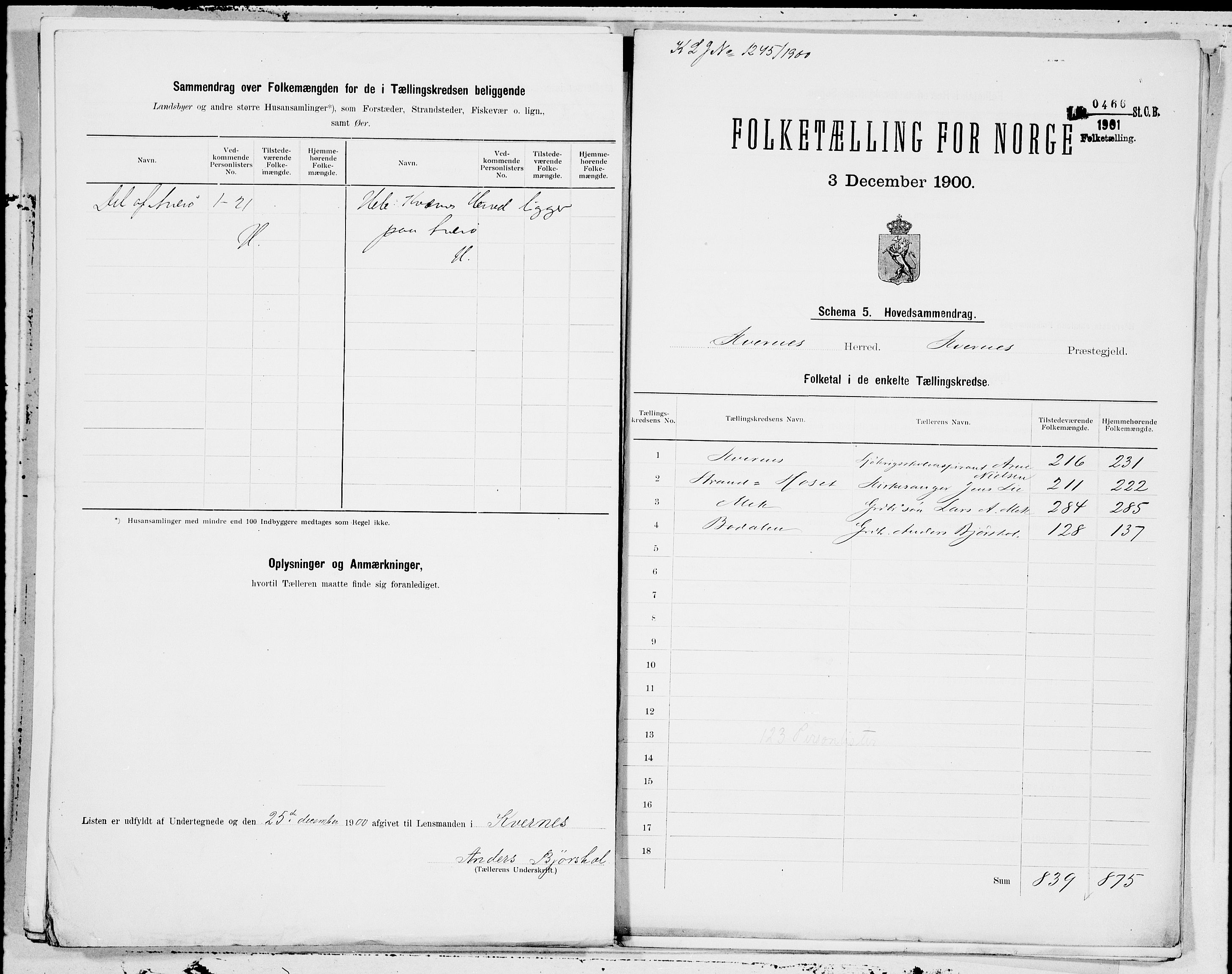 SAT, 1900 census for Kvernes, 1900, p. 10