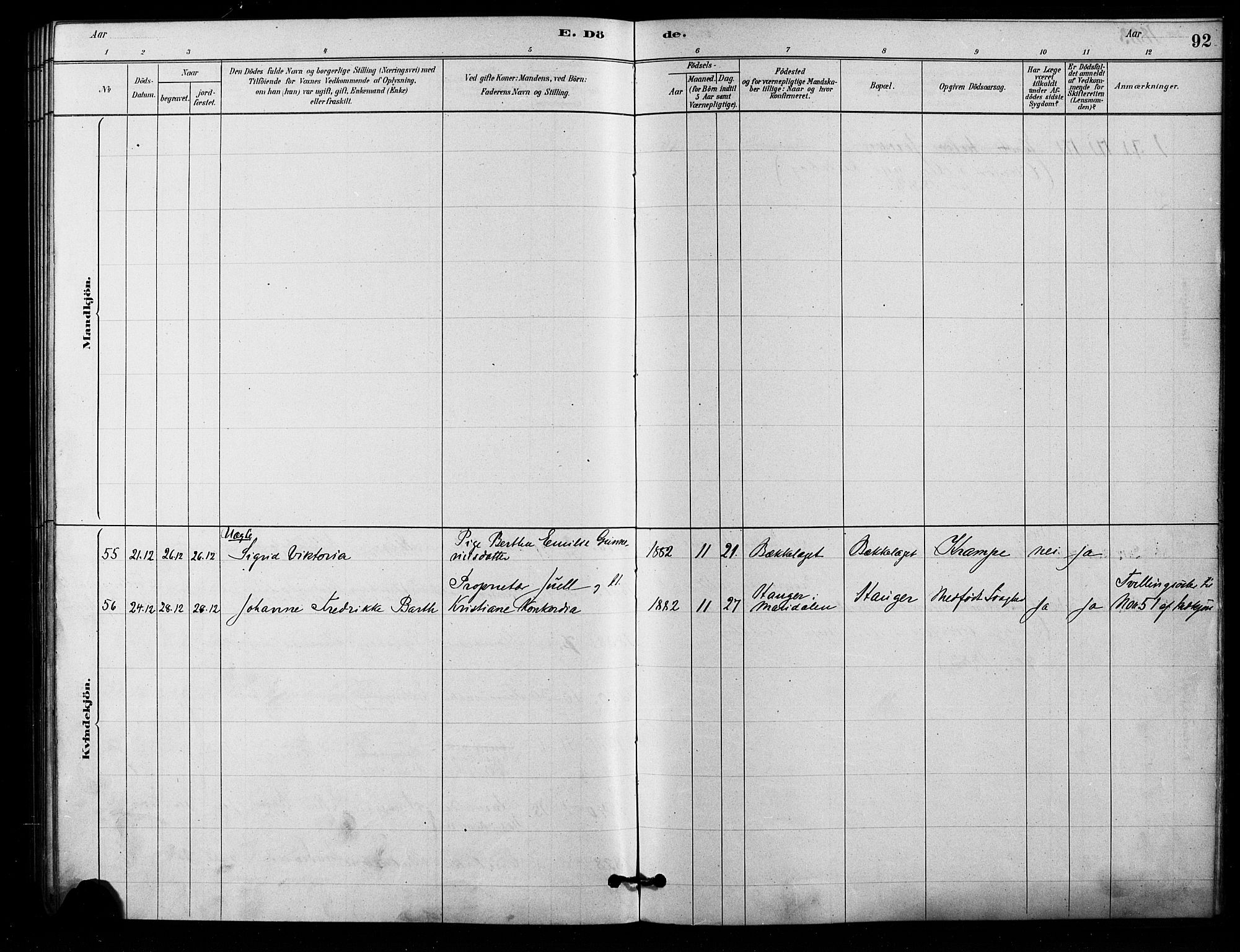 Østre Aker prestekontor Kirkebøker, AV/SAO-A-10840/F/Fa/L0006: Parish register (official) no. I 6, 1879-1882, p. 92