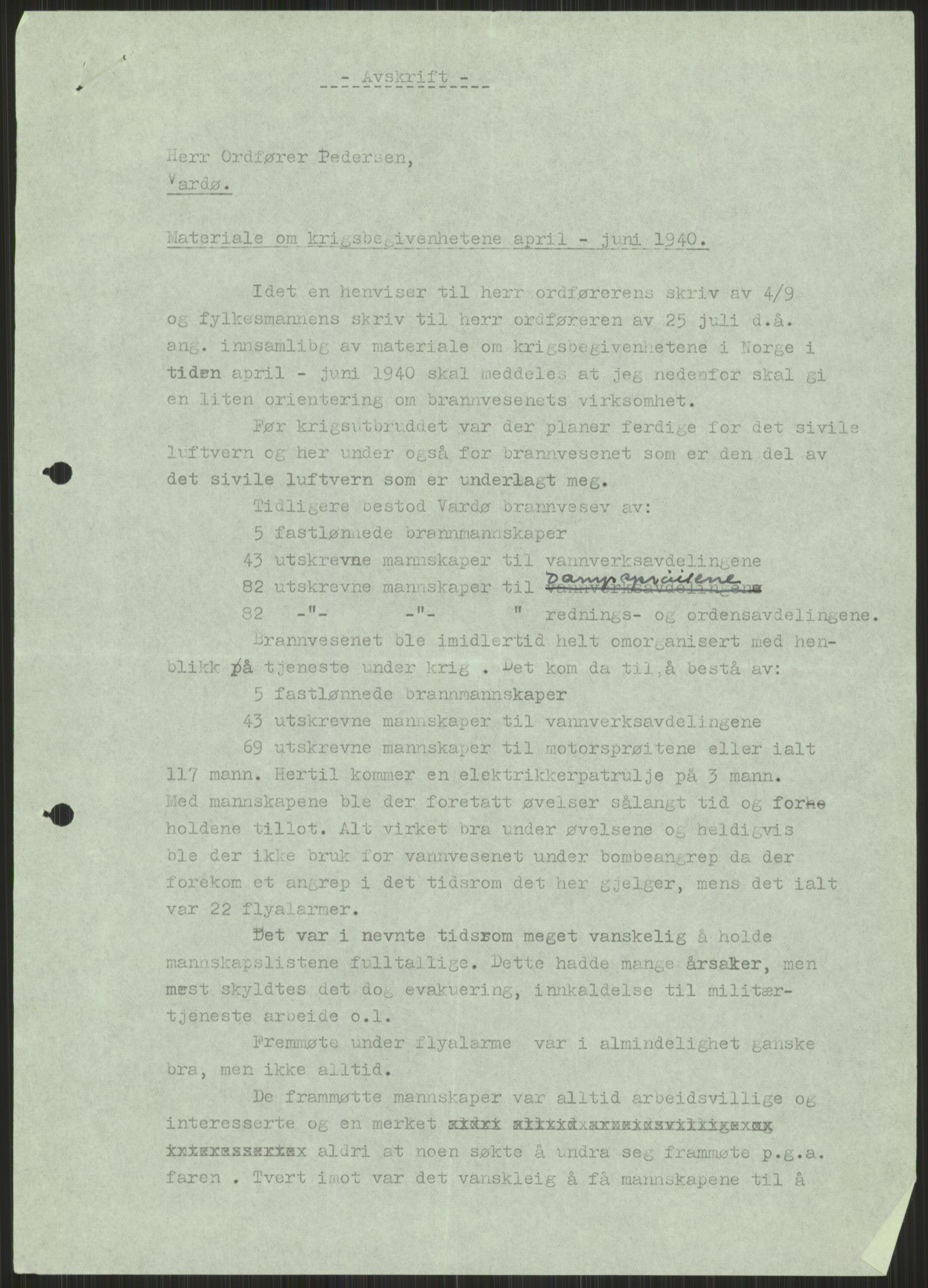 Forsvaret, Forsvarets krigshistoriske avdeling, RA/RAFA-2017/Y/Ya/L0017: II-C-11-31 - Fylkesmenn.  Rapporter om krigsbegivenhetene 1940., 1940, p. 756