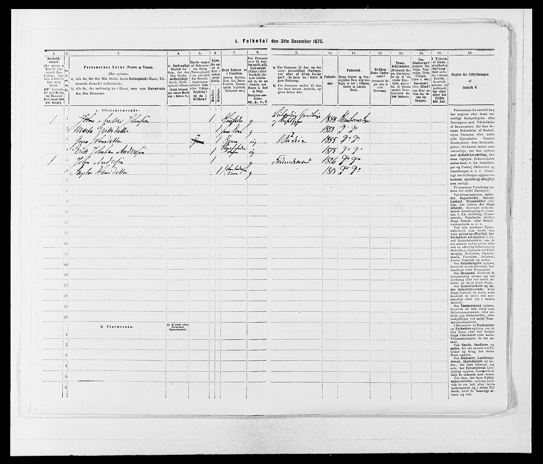 SAB, 1875 census for 1224P Kvinnherad, 1875, p. 1044