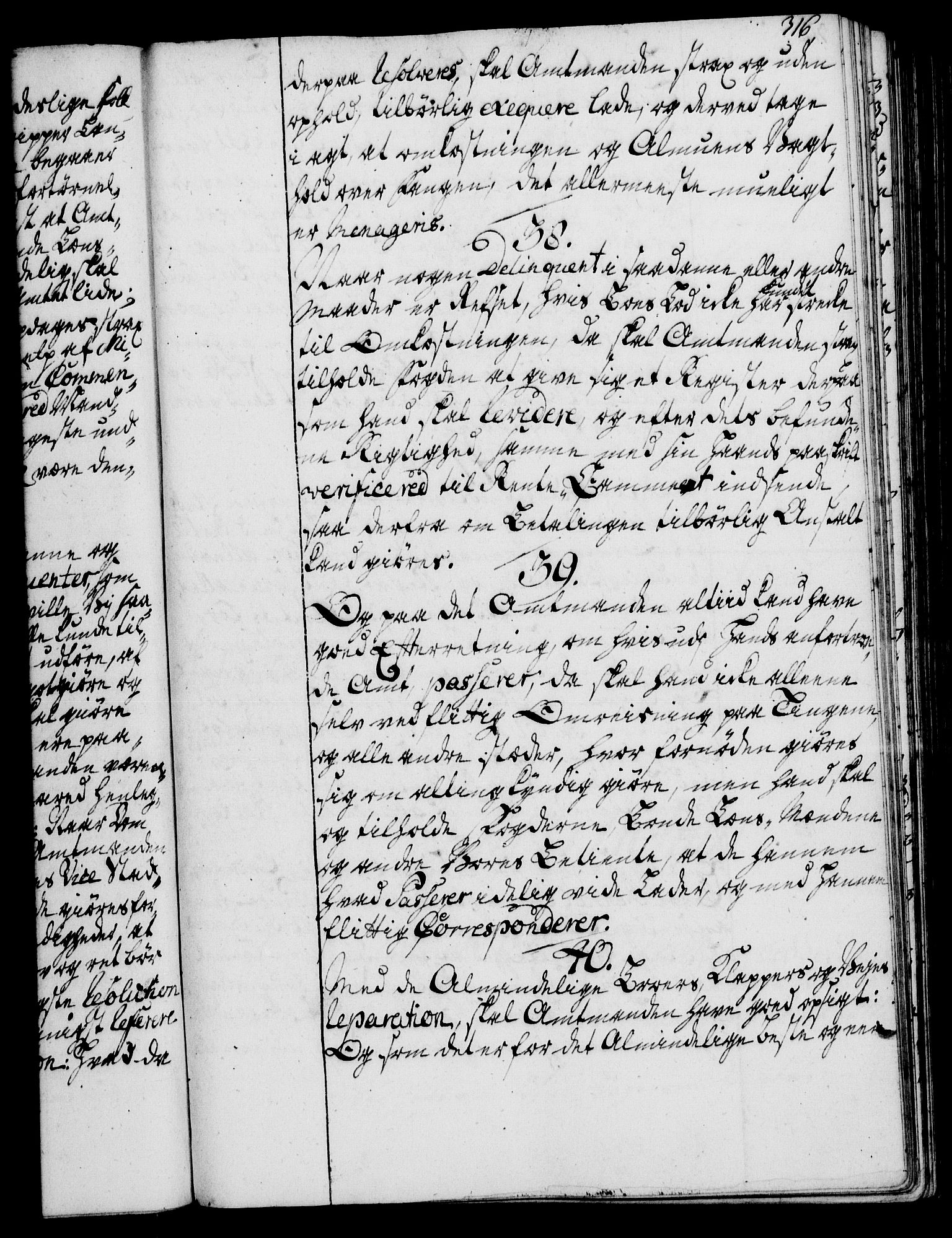 Rentekammeret, Kammerkanselliet, RA/EA-3111/G/Gg/Ggi/L0002: Norsk instruksjonsprotokoll med register (merket RK 53.35), 1729-1751, p. 316