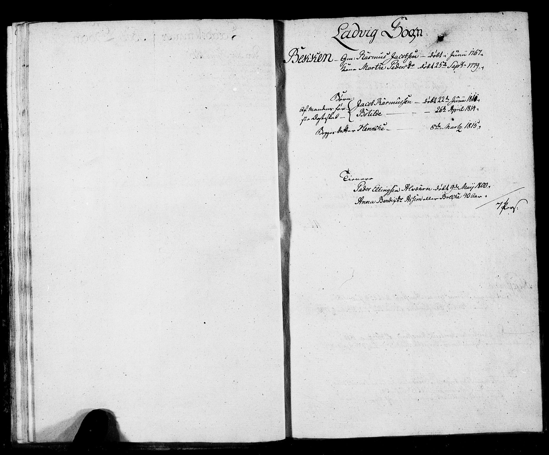 SAB, 1815 Census for 1415P Lavik, 1815, p. 23