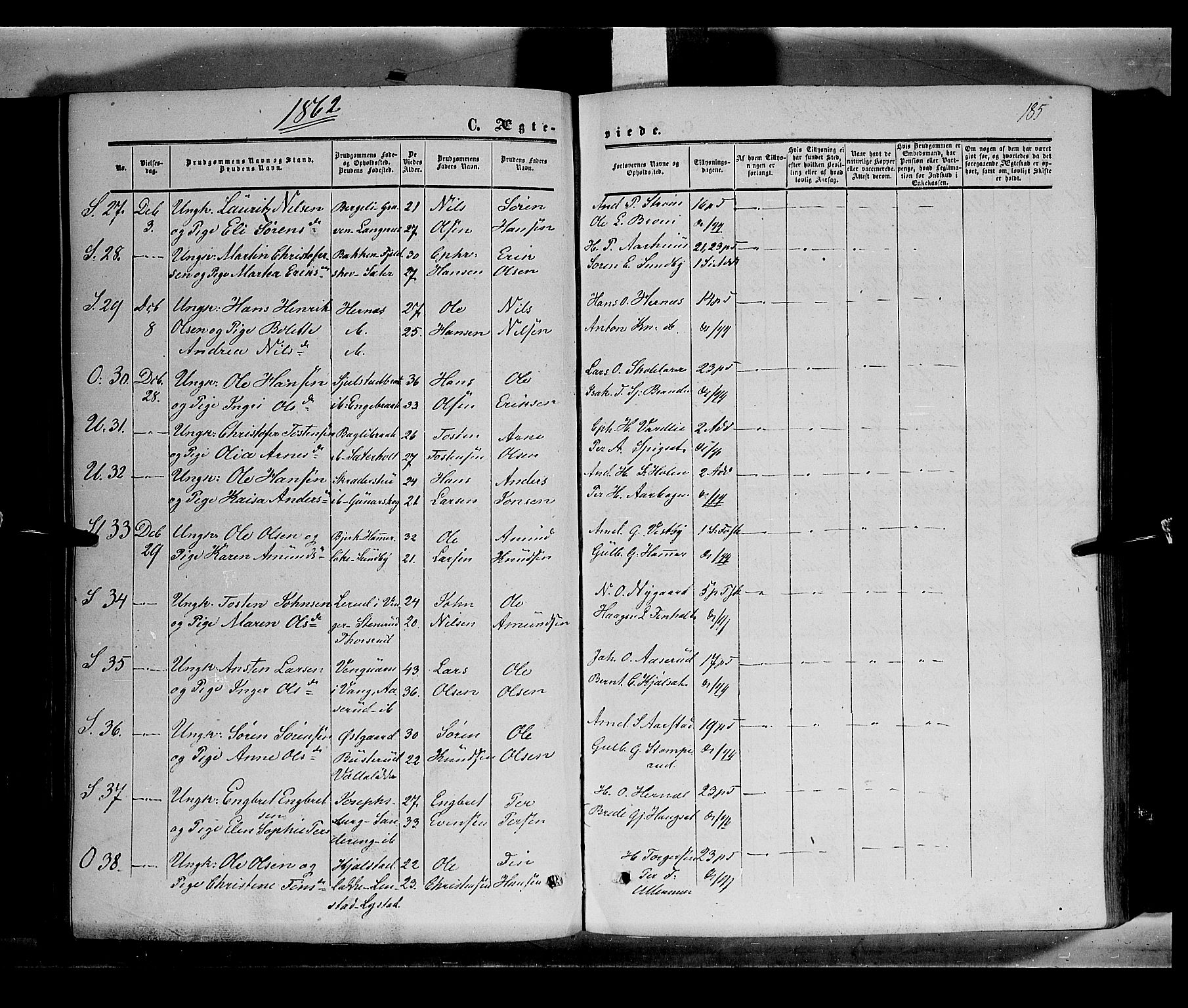 Sør-Odal prestekontor, AV/SAH-PREST-030/H/Ha/Haa/L0002: Parish register (official) no. 2, 1859-1863, p. 185