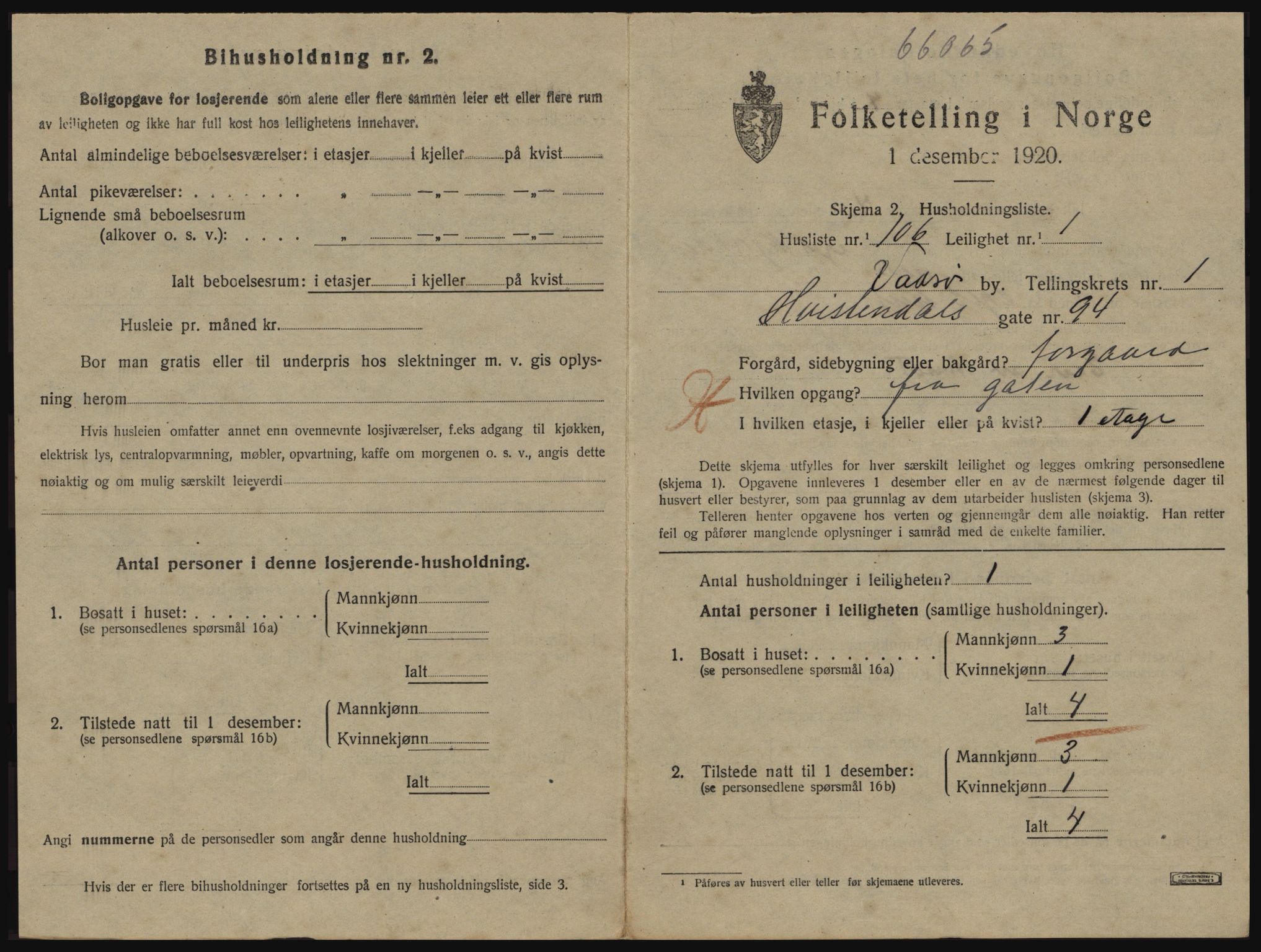 SATØ, 1920 census for Vadsø, 1920, p. 864