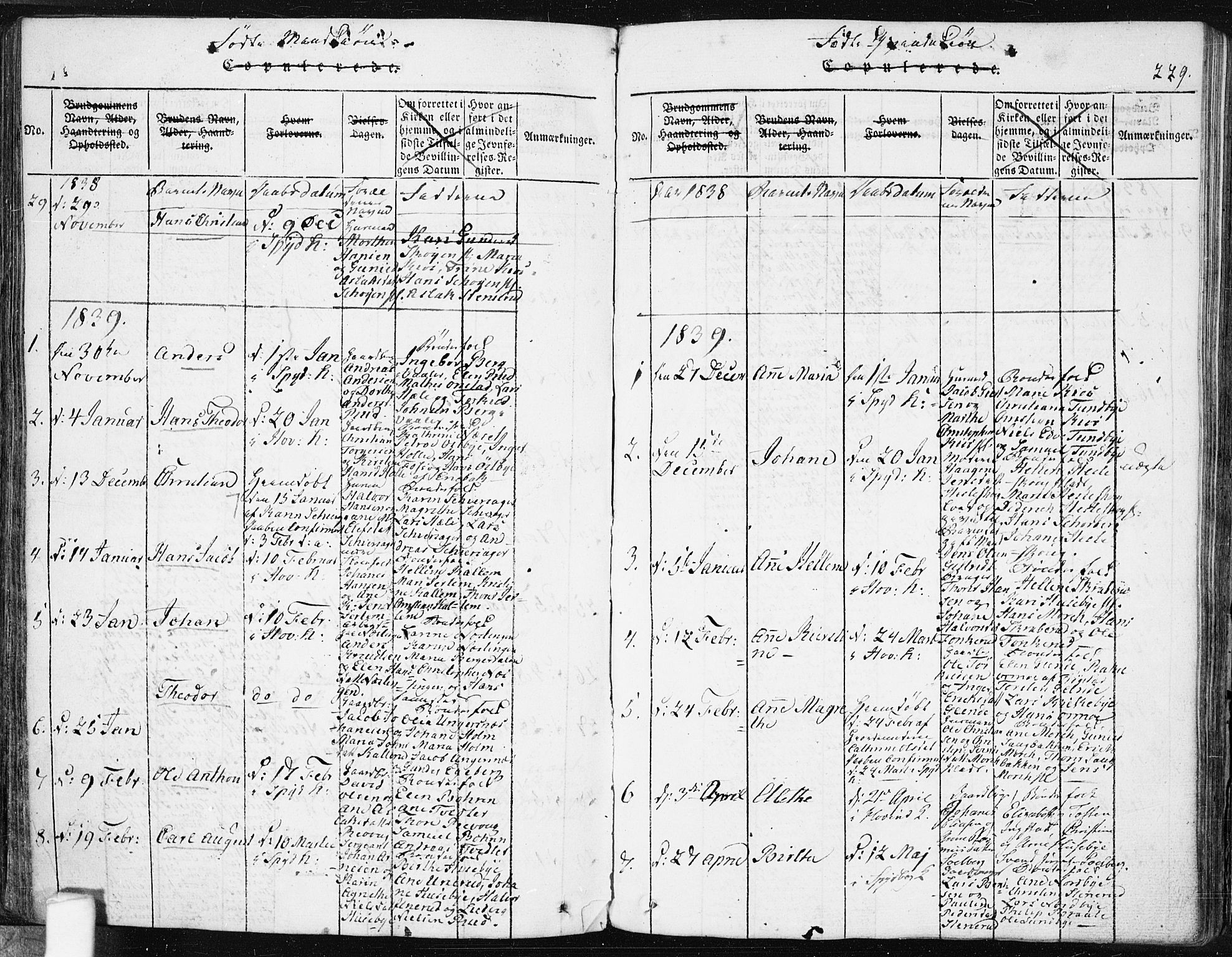 Spydeberg prestekontor Kirkebøker, AV/SAO-A-10924/F/Fa/L0004: Parish register (official) no. I 4, 1814-1841, p. 229