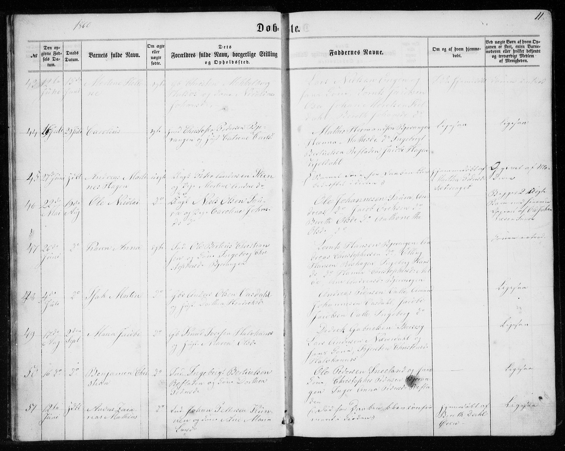 Ministerialprotokoller, klokkerbøker og fødselsregistre - Nordland, SAT/A-1459/843/L0634: Parish register (copy) no. 843C03, 1860-1884, p. 11