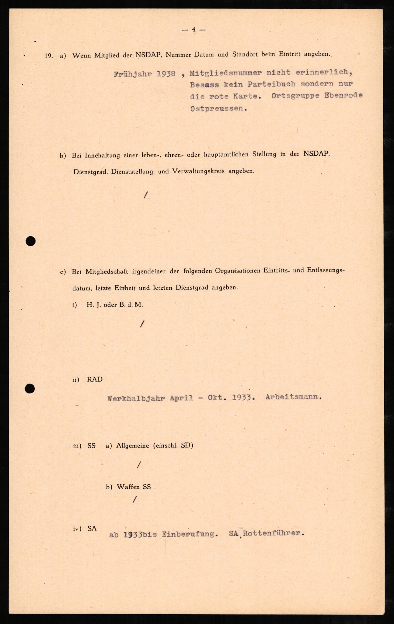 Forsvaret, Forsvarets overkommando II, AV/RA-RAFA-3915/D/Db/L0005: CI Questionaires. Tyske okkupasjonsstyrker i Norge. Tyskere., 1945-1946, p. 8