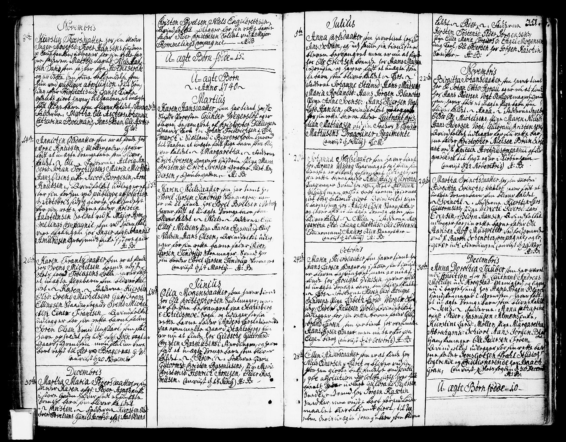 Oslo domkirke Kirkebøker, AV/SAO-A-10752/F/Fa/L0003: Parish register (official) no. 3, 1731-1743, p. 351