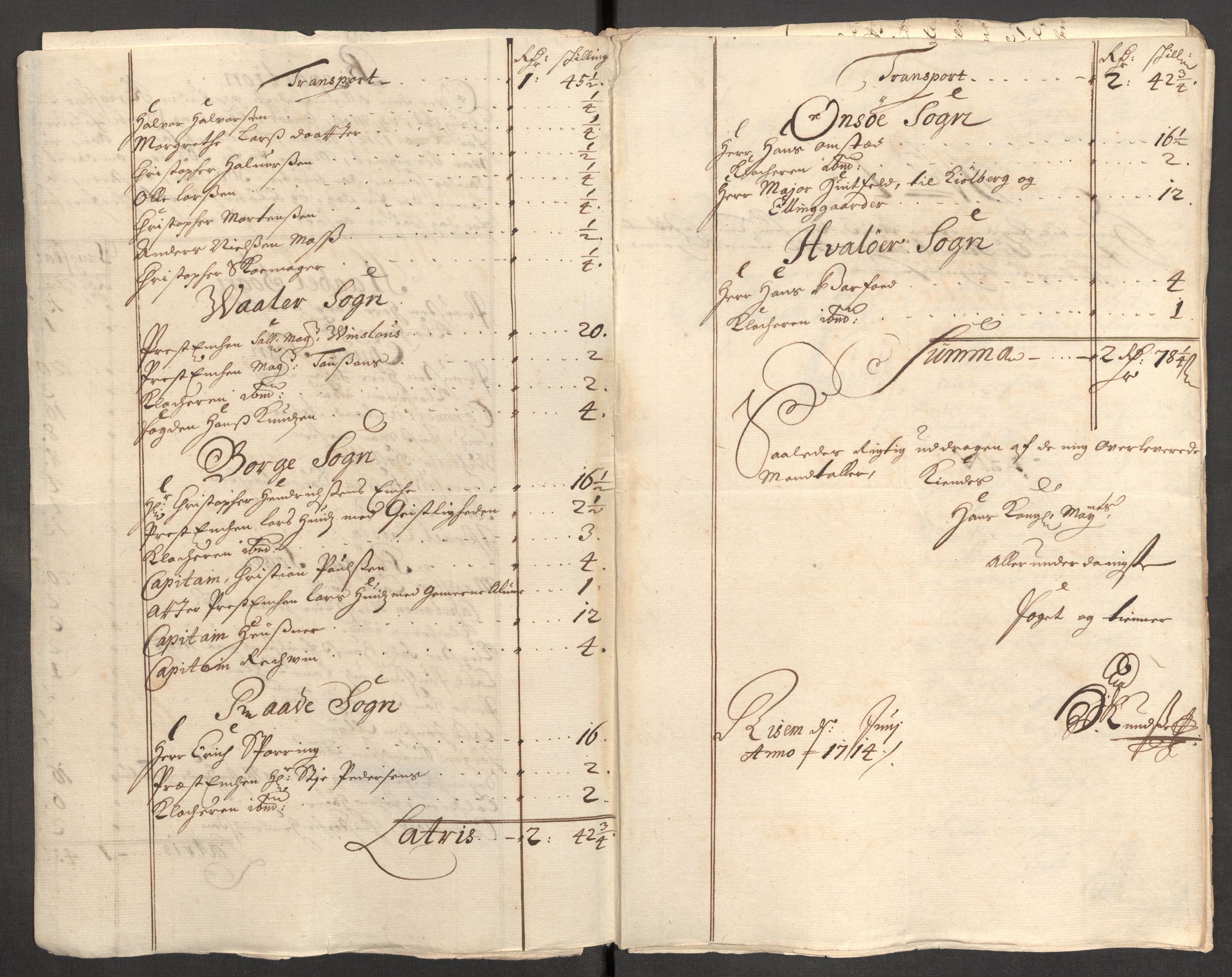 Rentekammeret inntil 1814, Reviderte regnskaper, Fogderegnskap, AV/RA-EA-4092/R04/L0137: Fogderegnskap Moss, Onsøy, Tune, Veme og Åbygge, 1712, p. 305