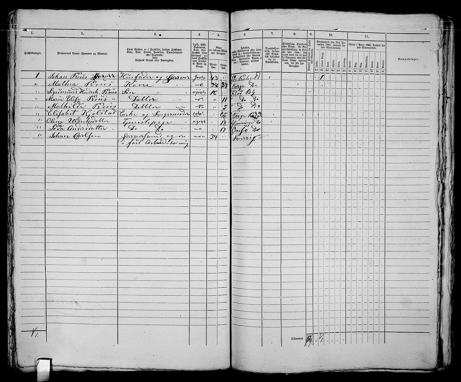 RA, 1865 census for Fredrikstad/Fredrikstad, 1865, p. 346