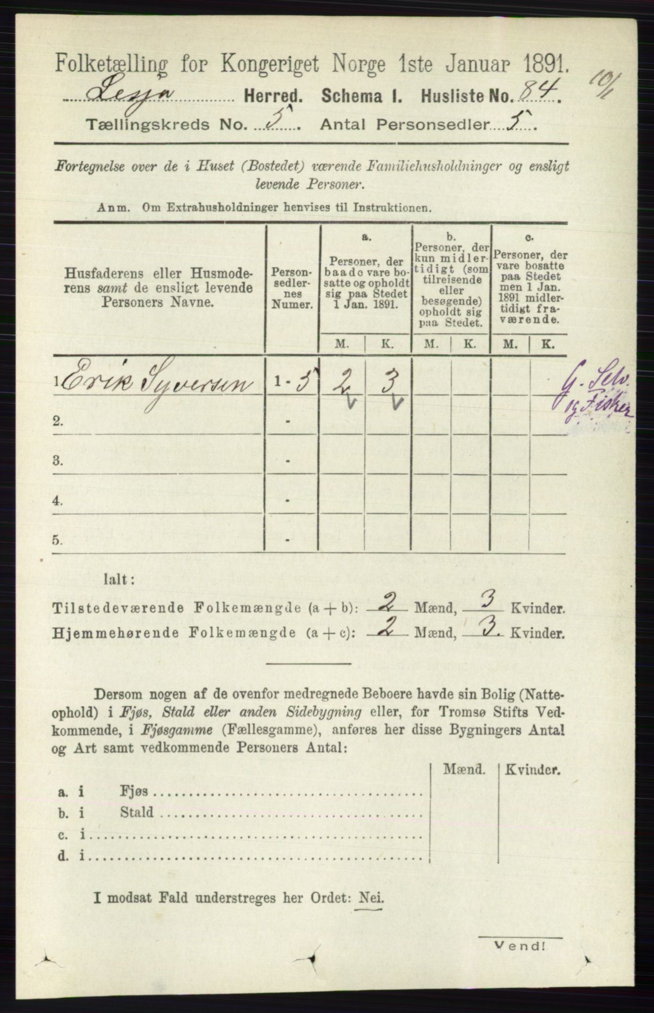 RA, 1891 census for 0512 Lesja, 1891, p. 1674