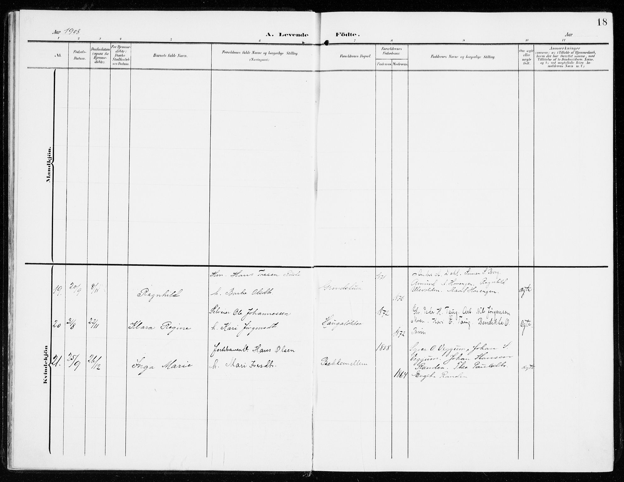 Sel prestekontor, AV/SAH-PREST-074/H/Ha/Haa/L0002: Parish register (official) no. 2, 1905-1919, p. 18