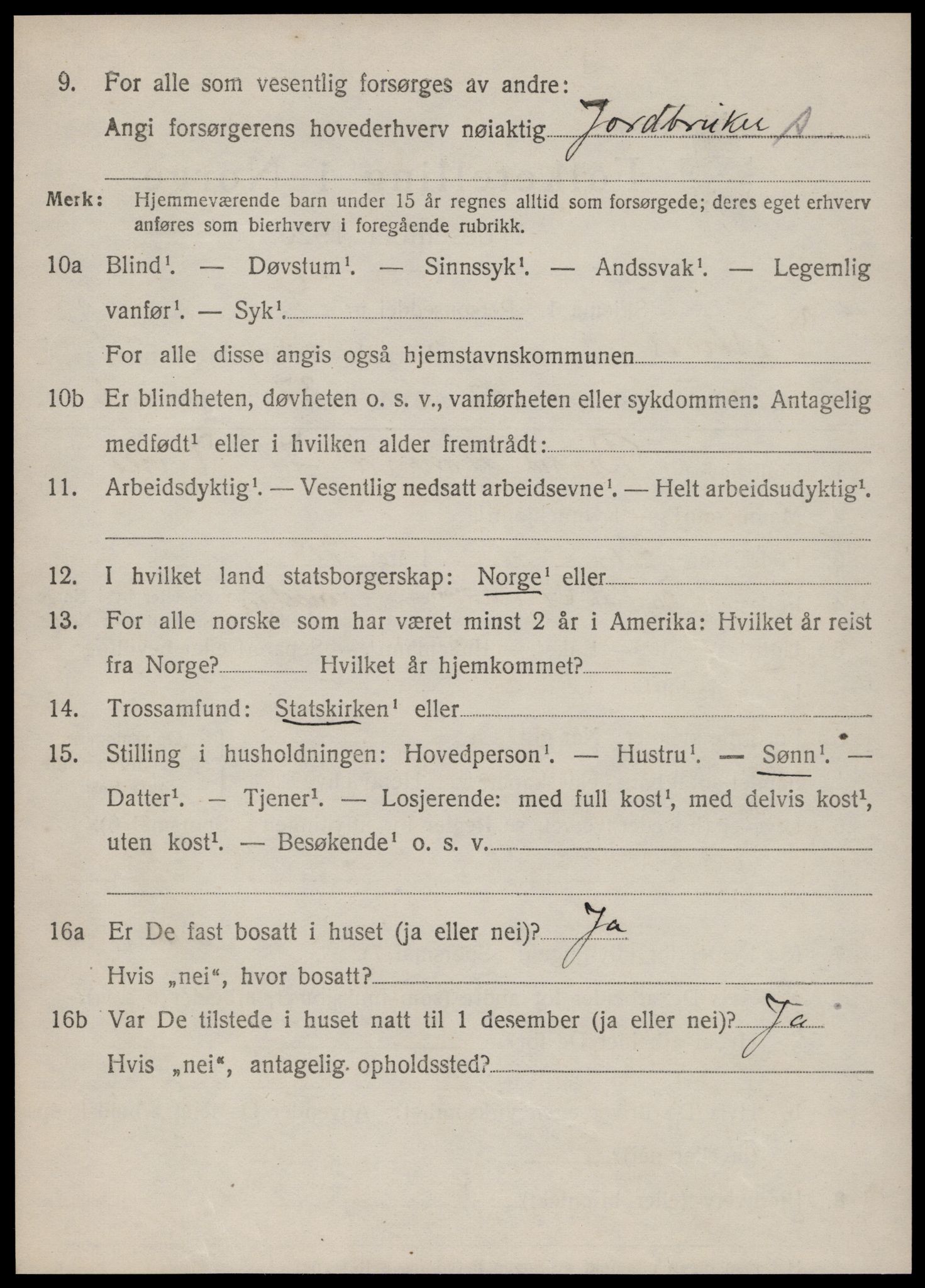 SAT, 1920 census for Vestnes, 1920, p. 1740
