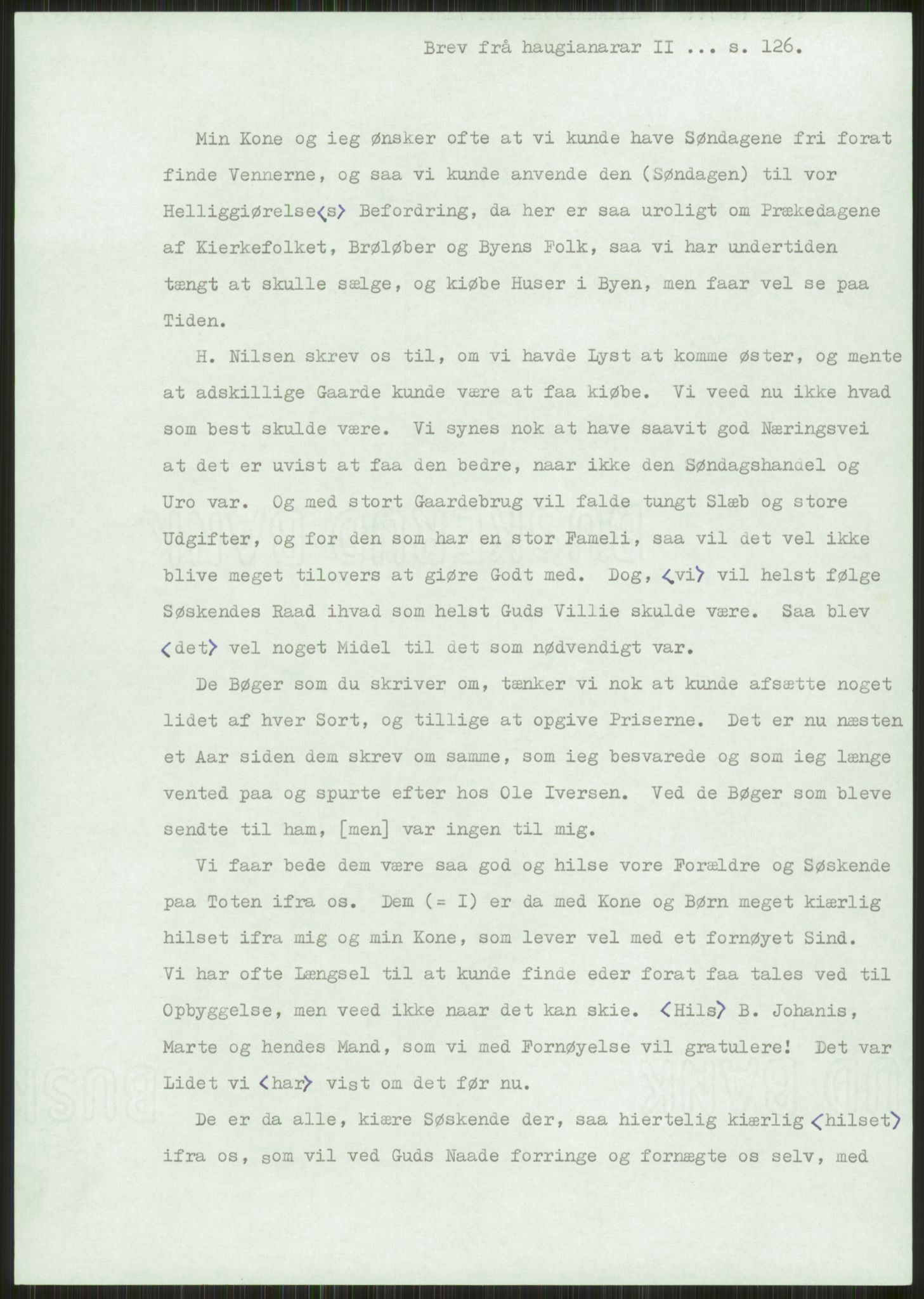 Samlinger til kildeutgivelse, Haugianerbrev, AV/RA-EA-6834/F/L0002: Haugianerbrev II: 1805-1821, 1805-1821, p. 126