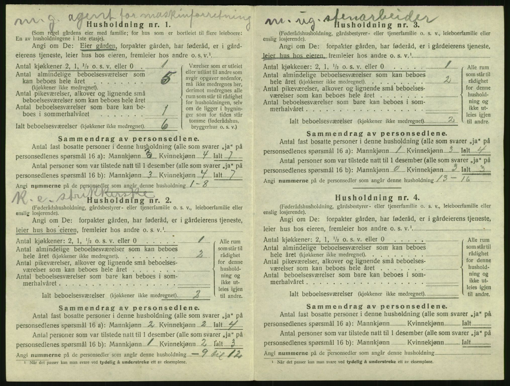 SAT, 1920 census for Vatne, 1920, p. 367