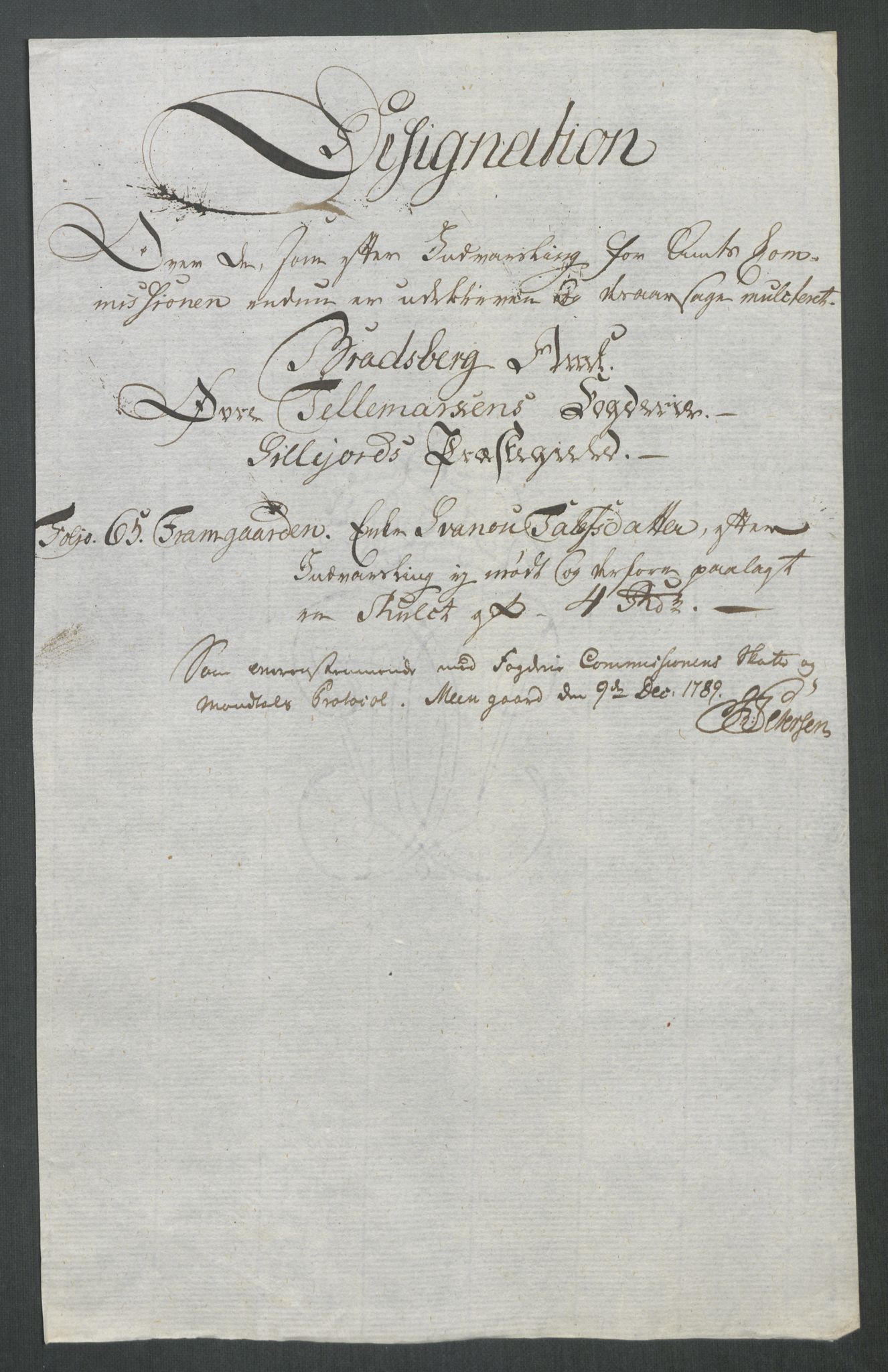 Rentekammeret inntil 1814, Reviderte regnskaper, Mindre regnskaper, AV/RA-EA-4068/Rf/Rfe/L0062: Øvre Romerike fogderi, Øvre Telemark fogderi, 1789, p. 346