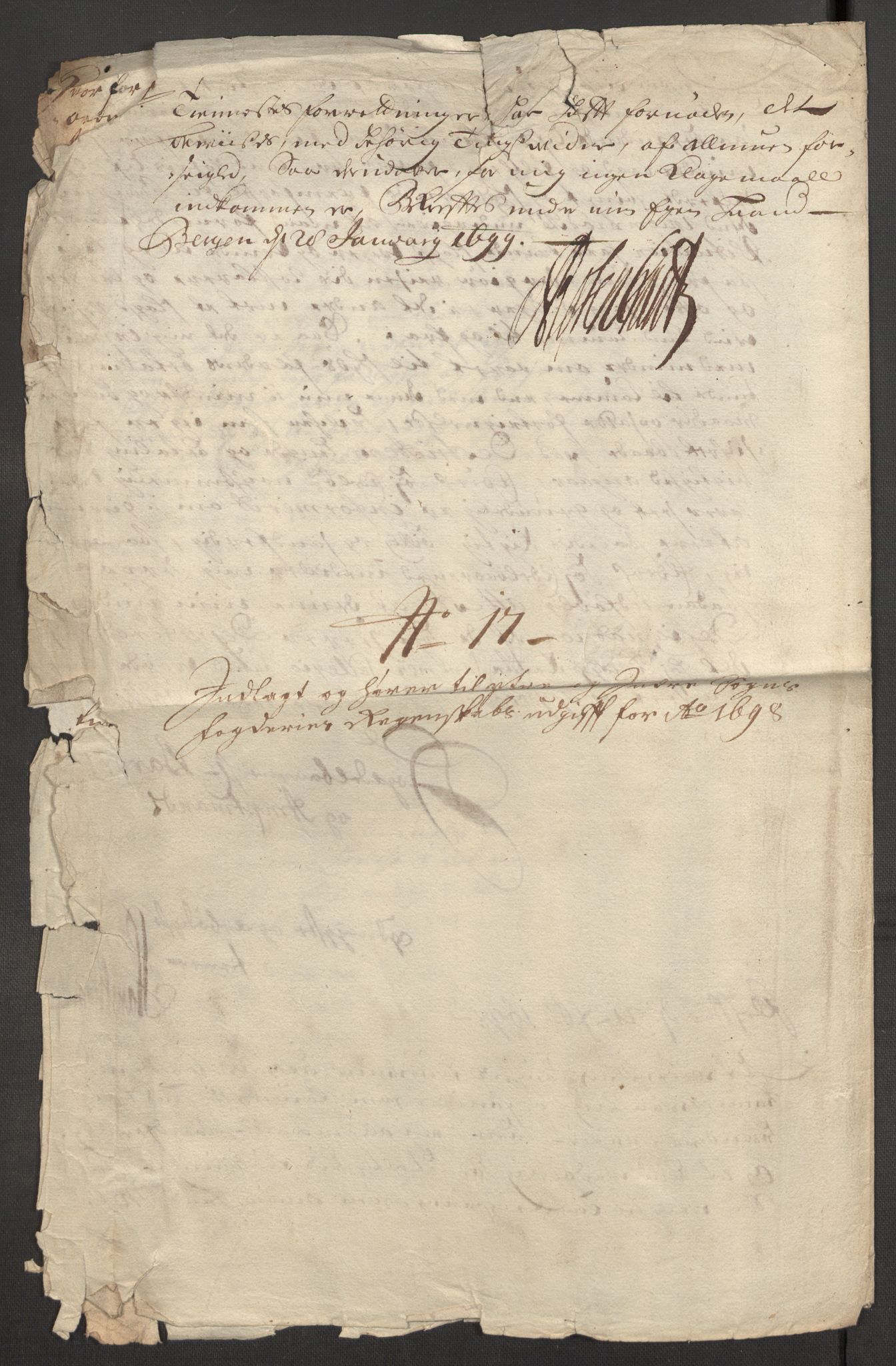 Rentekammeret inntil 1814, Reviderte regnskaper, Fogderegnskap, AV/RA-EA-4092/R52/L3310: Fogderegnskap Sogn, 1698-1699, p. 275