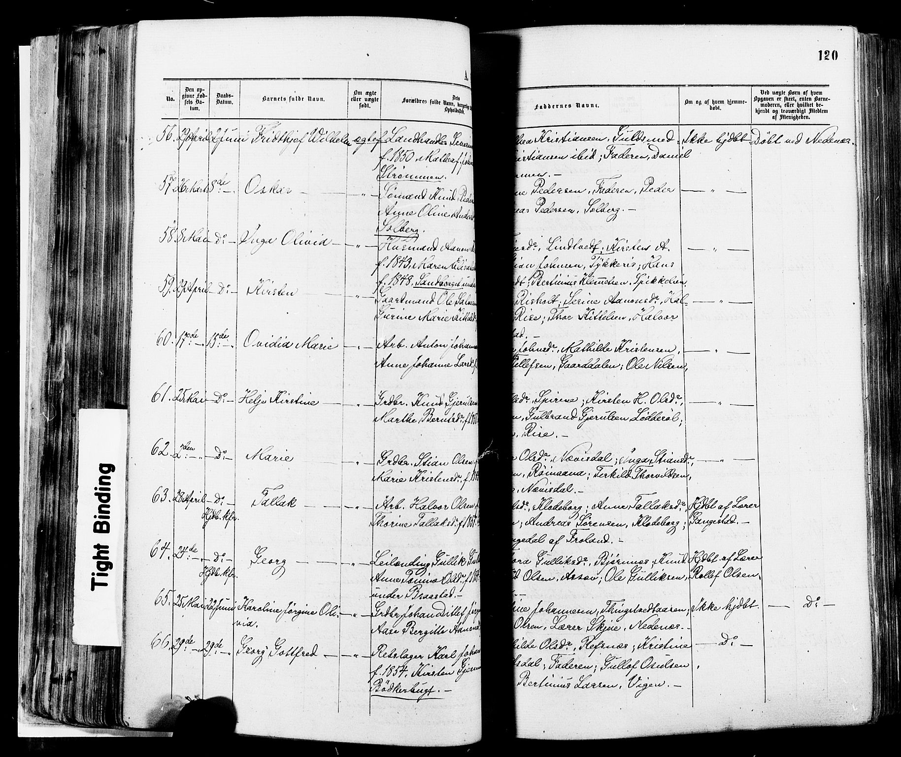 Øyestad sokneprestkontor, AV/SAK-1111-0049/F/Fa/L0016: Parish register (official) no. A 16, 1874-1886, p. 120